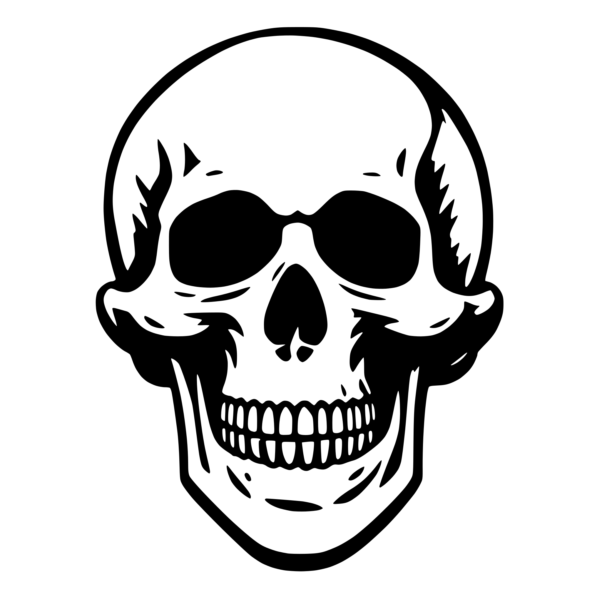 AI-generated SVG of a skull