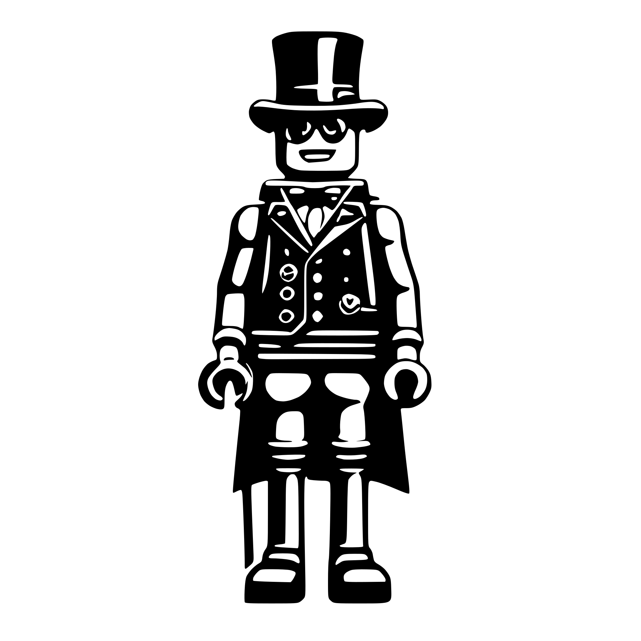 AI-generated SVG of 'steampunk lego minifigure with monocle'