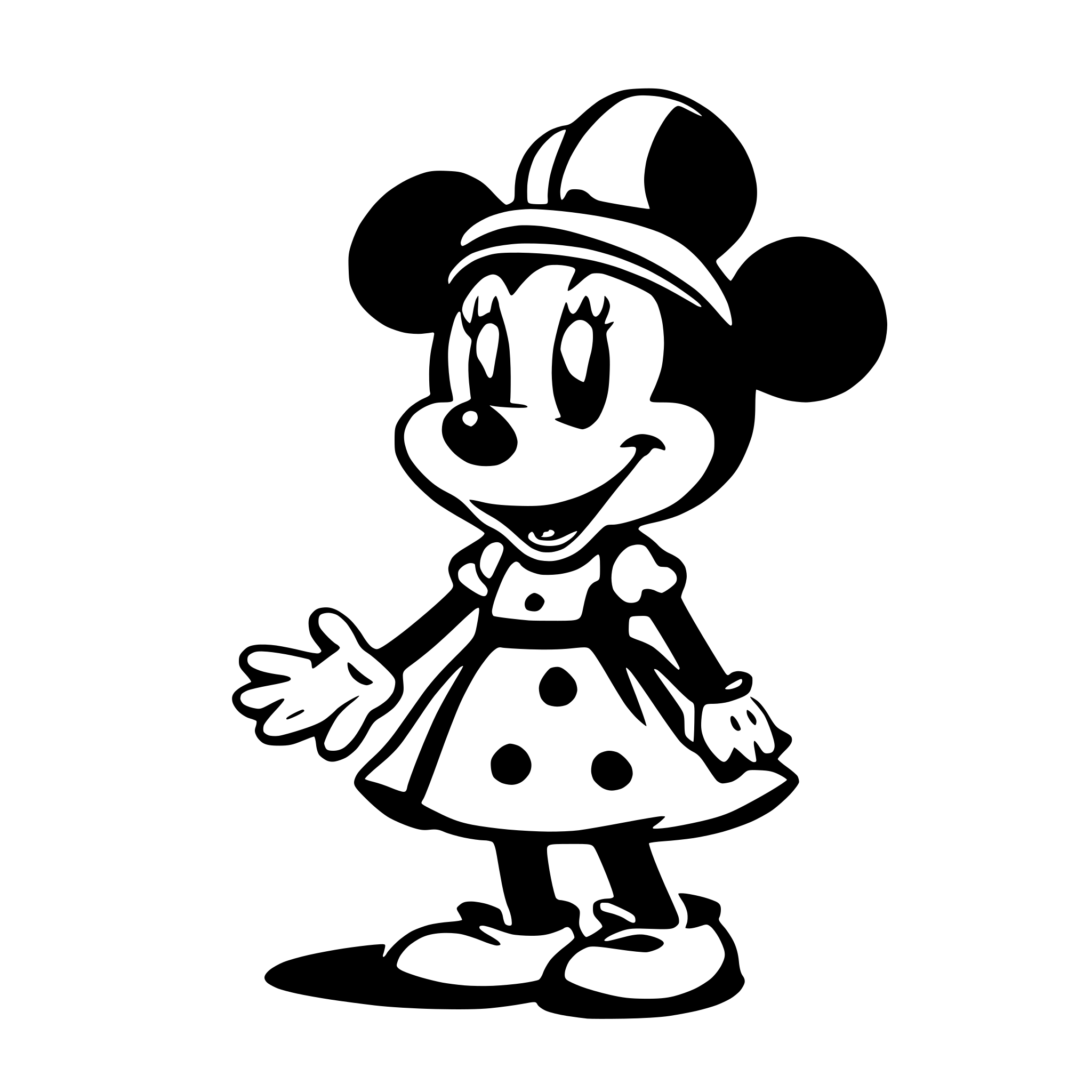 AI-generated SVG of 'minnie mouse'