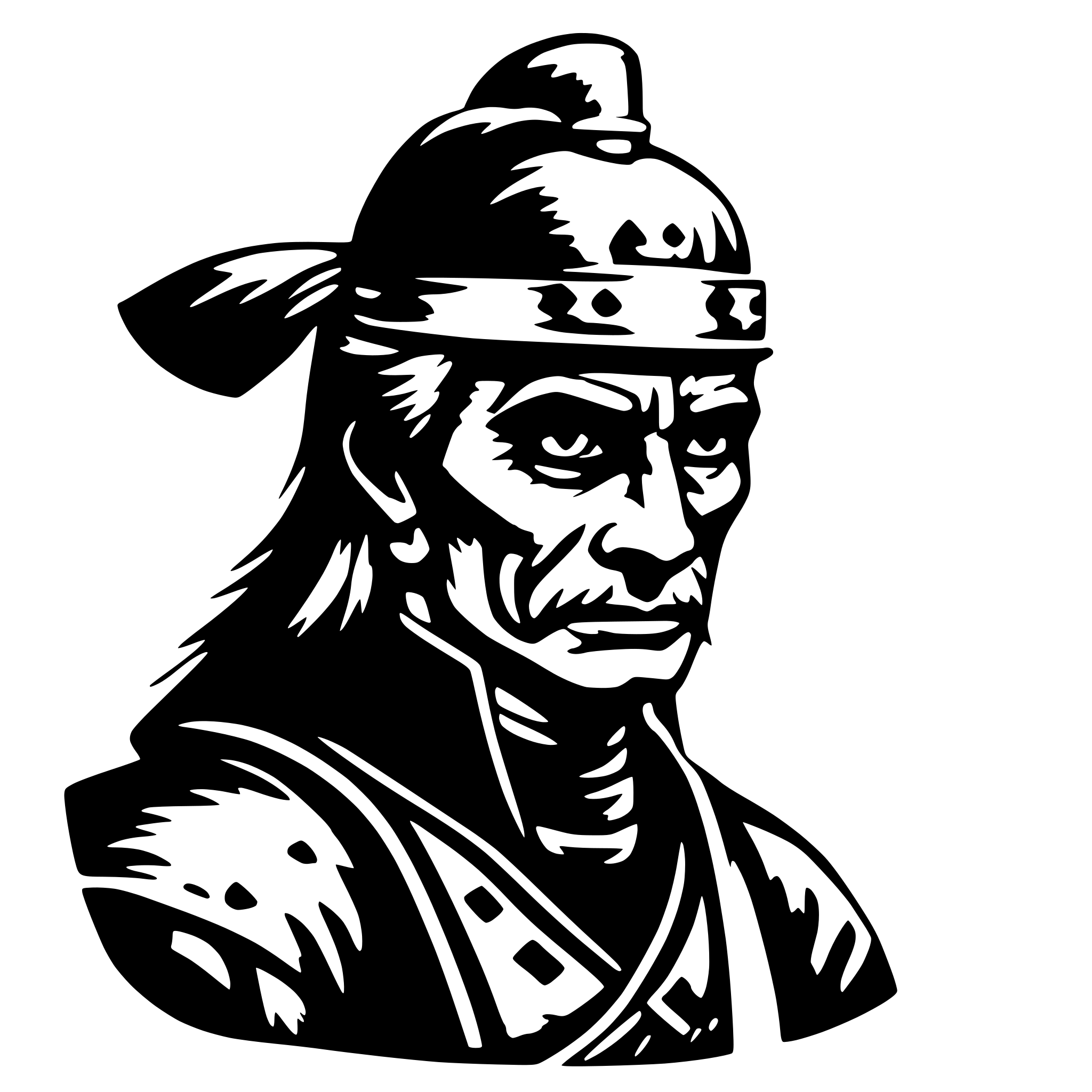 AI-generated SVG of a old samurai