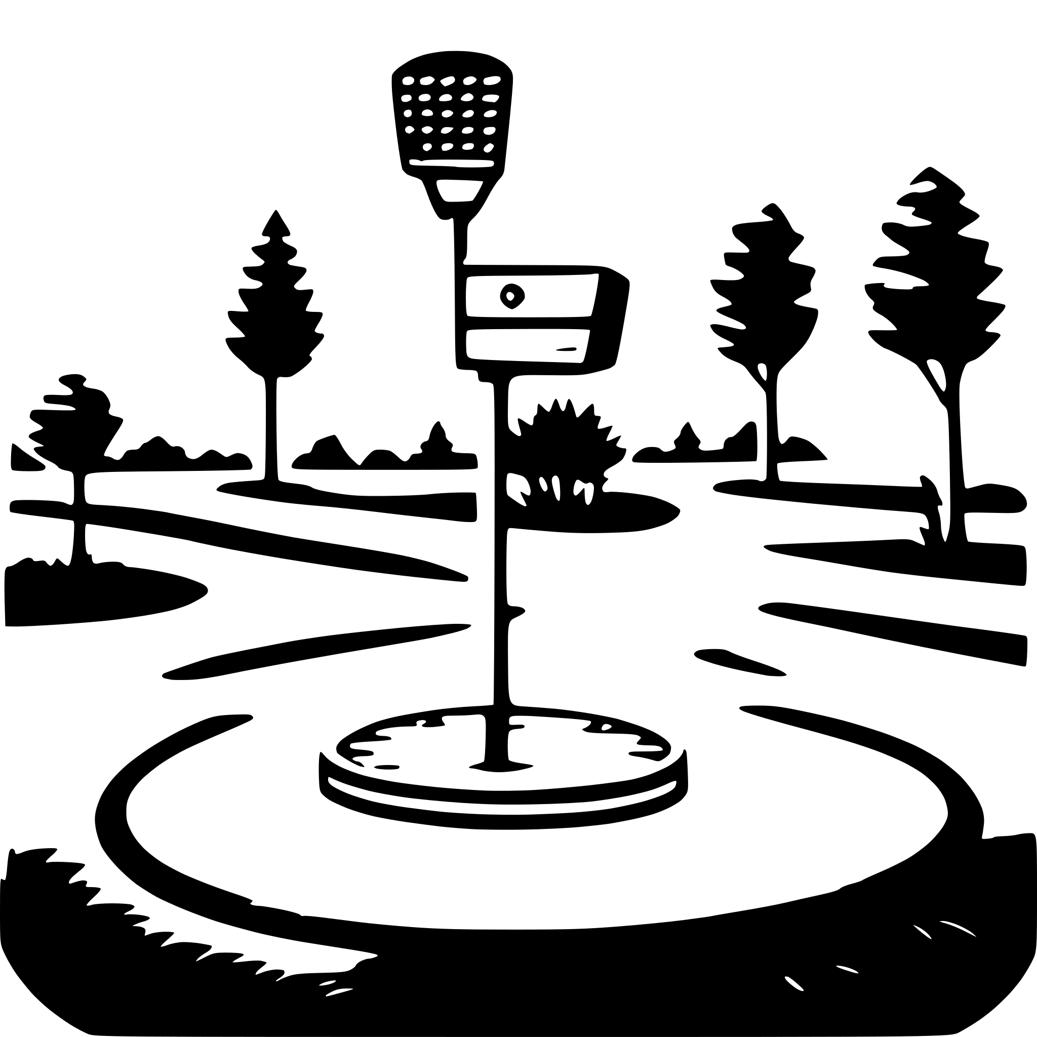 AI-generated SVG of a discgolf basket lines only