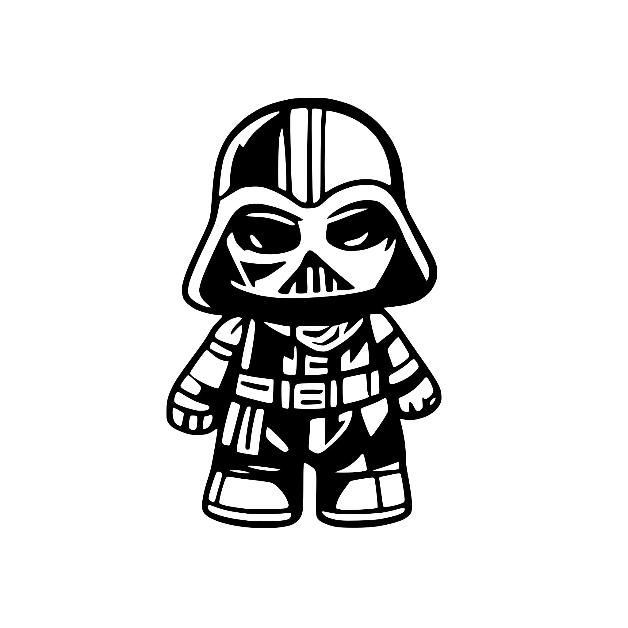 AI-generated SVG of 'darth vader and hello kitty'