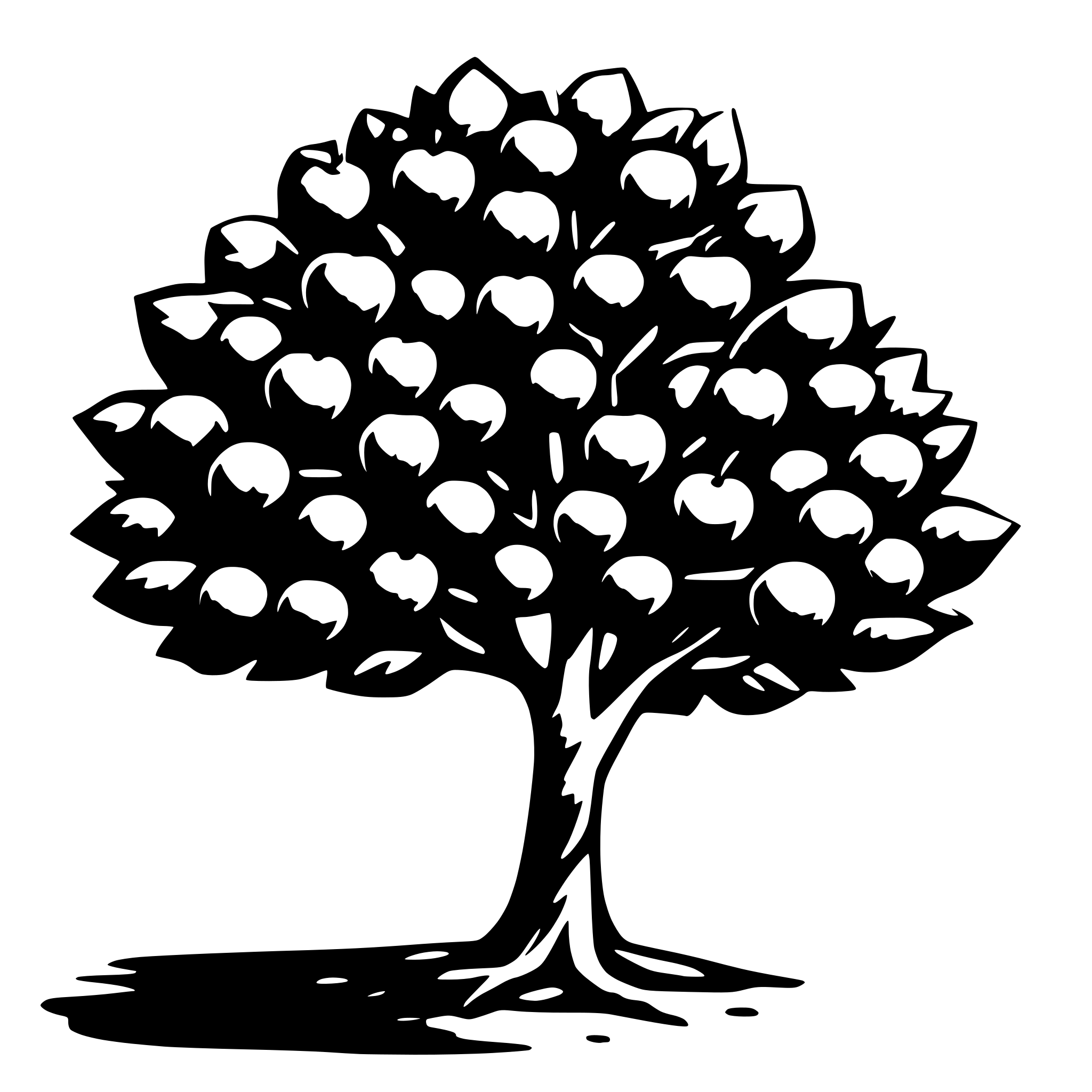 AI-generated SVG of 'an apple tree'