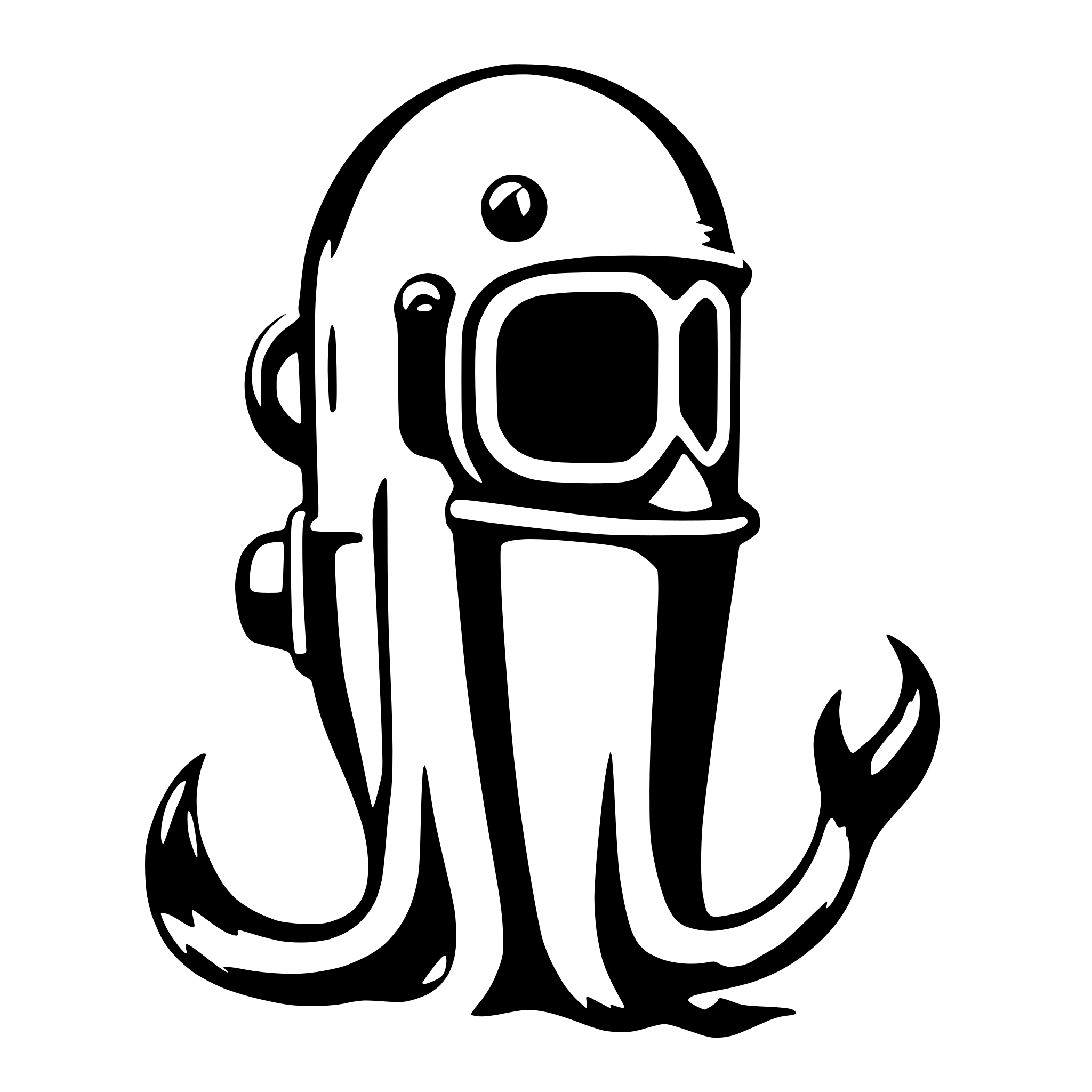 AI-generated SVG of 'Squid qith snorkel gear'