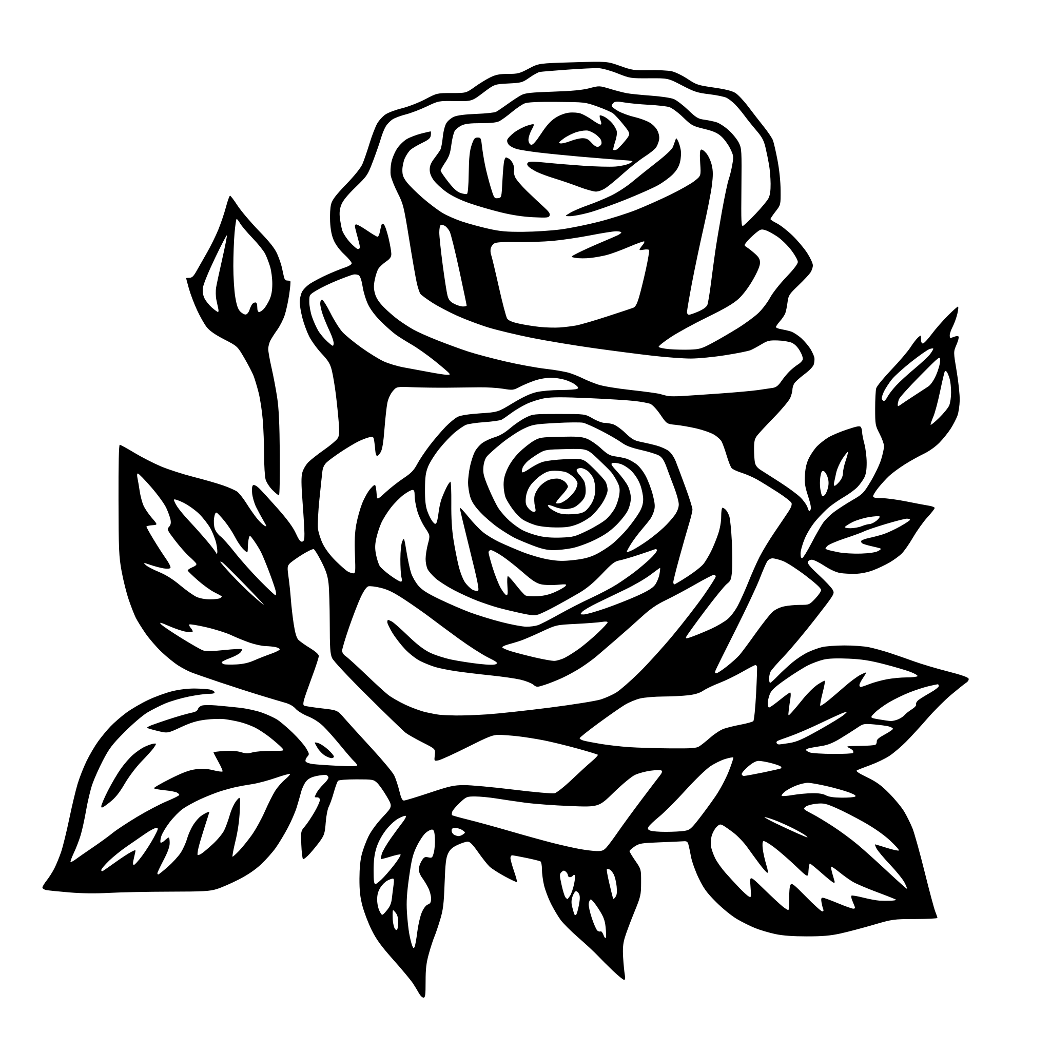 AI-generated SVG of a roses diadem