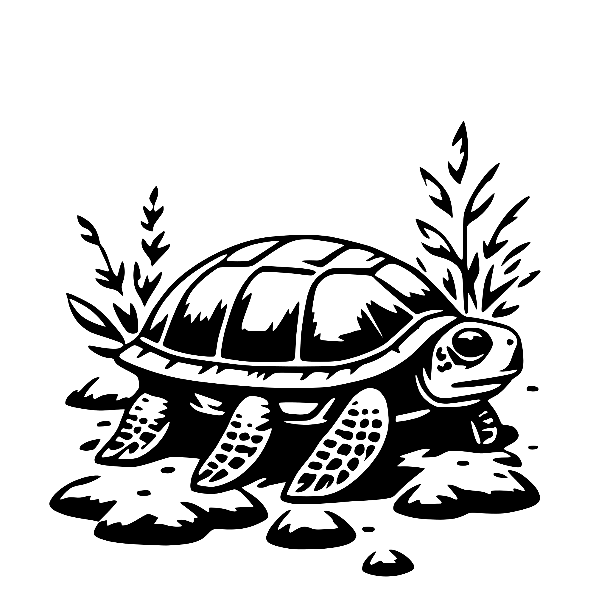 AI-generated SVG of 'turtle and seaweed'