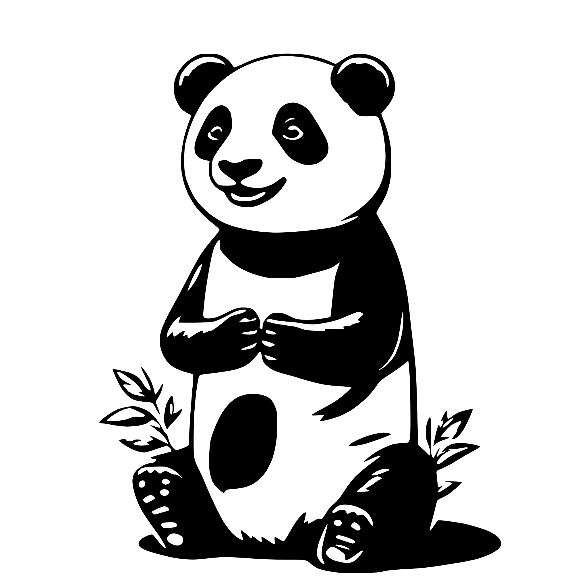 AI-generated SVG of 'a panda on its hands'