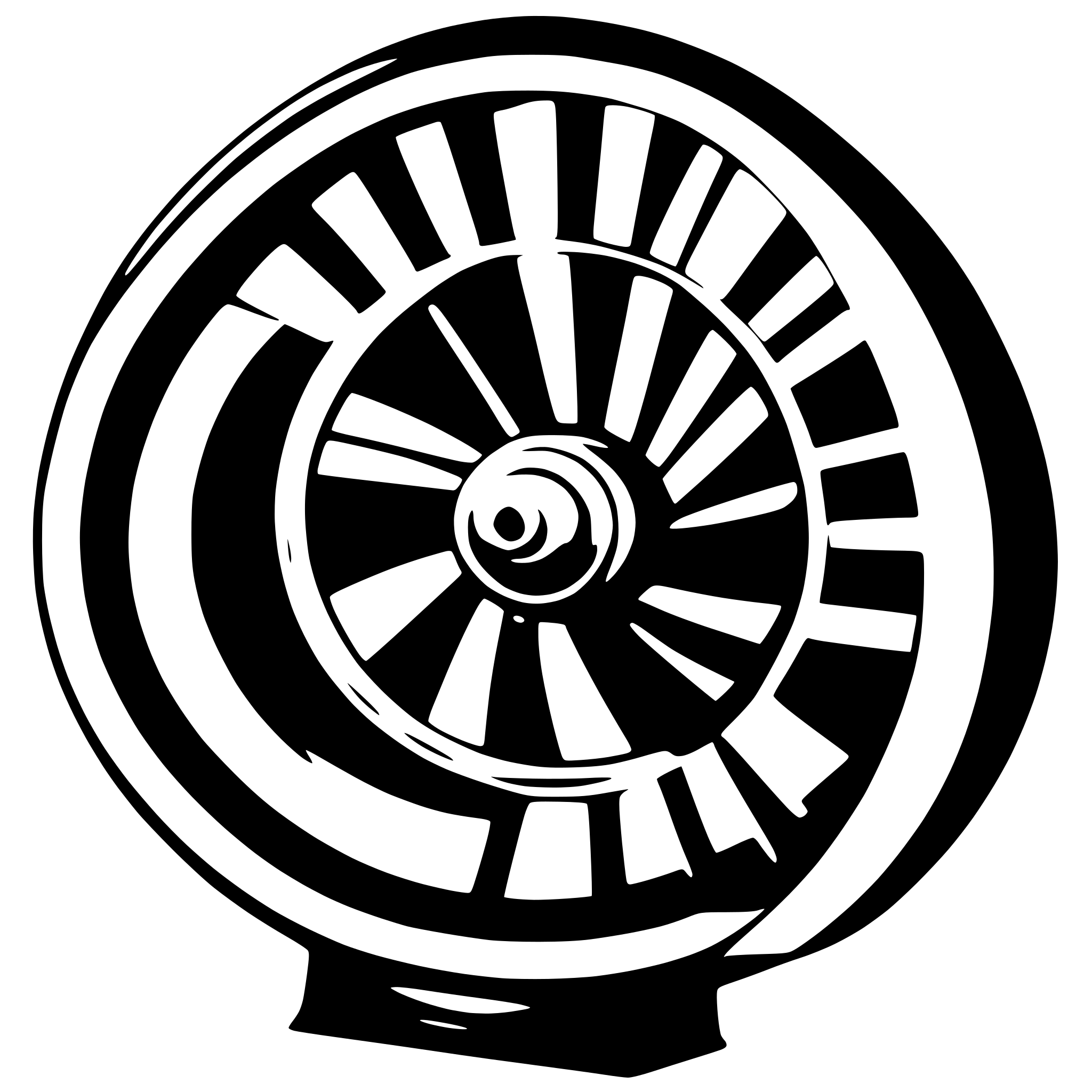 SVG Bundle for 'minimalistic front view of jet turbine in black and ...