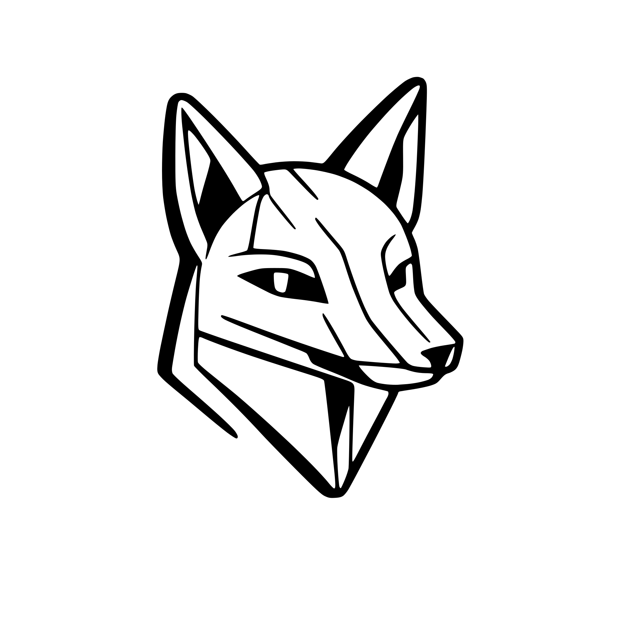 AI-generated SVG of 'geometric fox, no background'