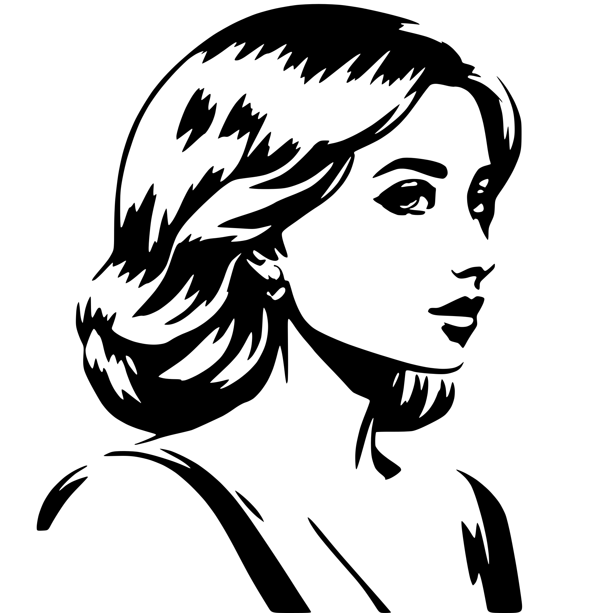 AI-generated SVG of 'beautiful girl, side view'
