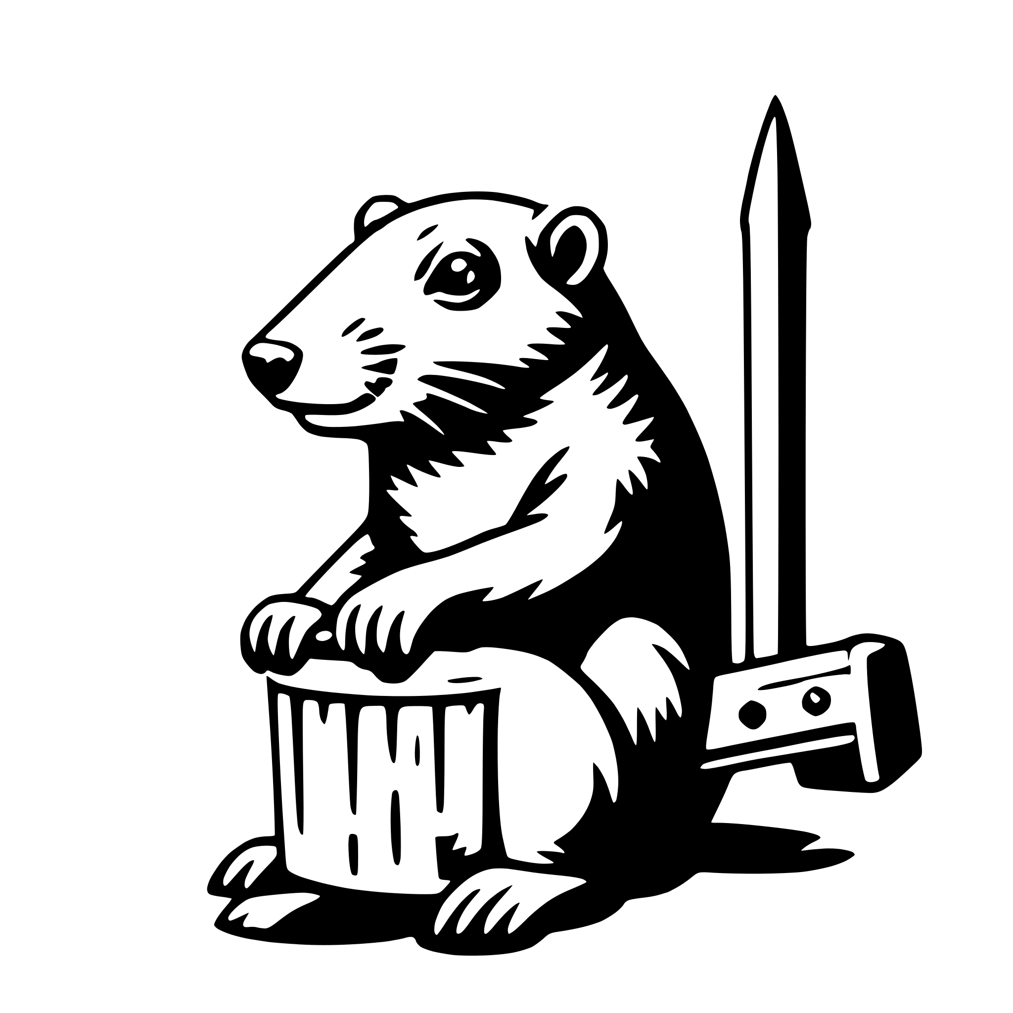 AI-generated SVG of 'beaver with chainsaw'