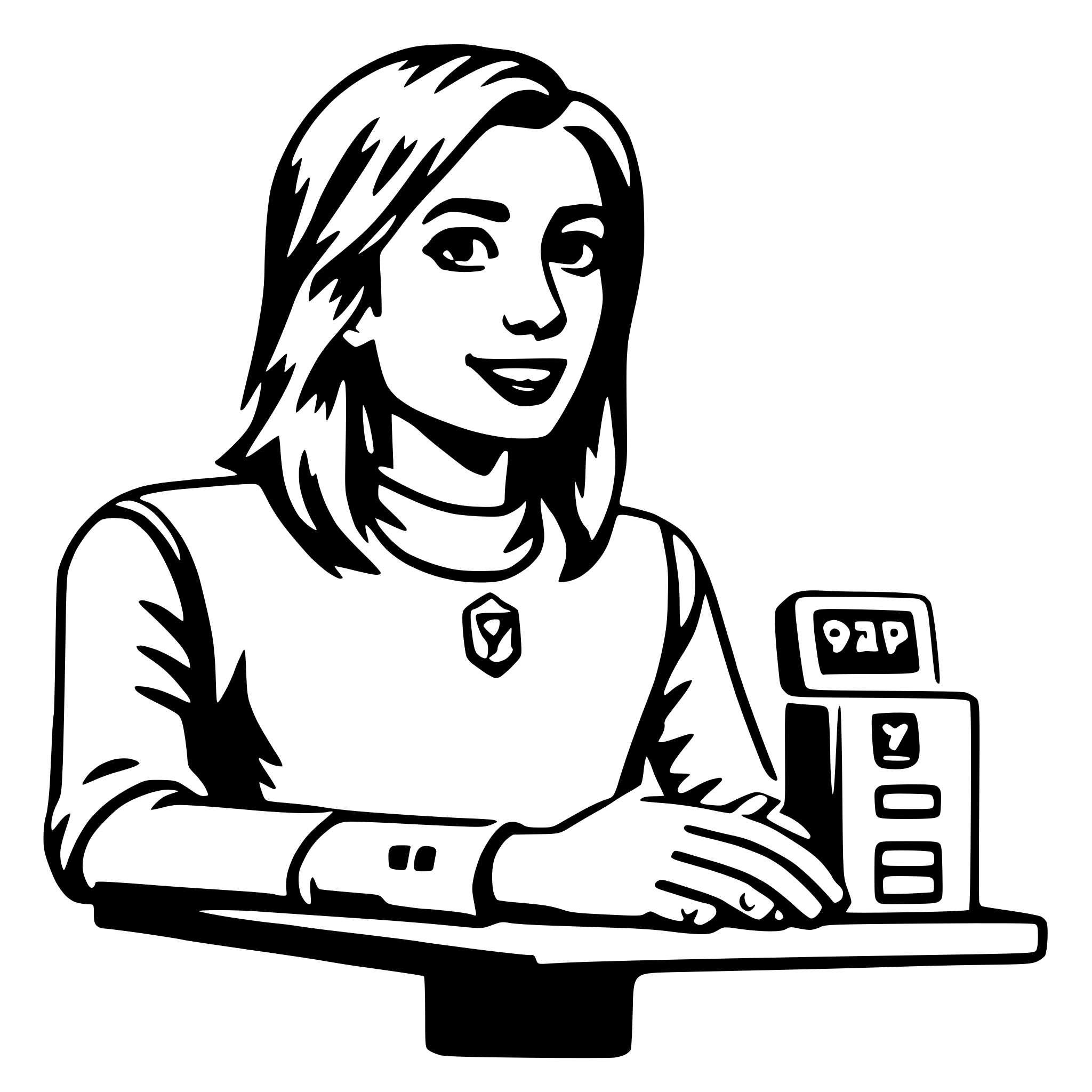 AI-generated SVG of a cashier