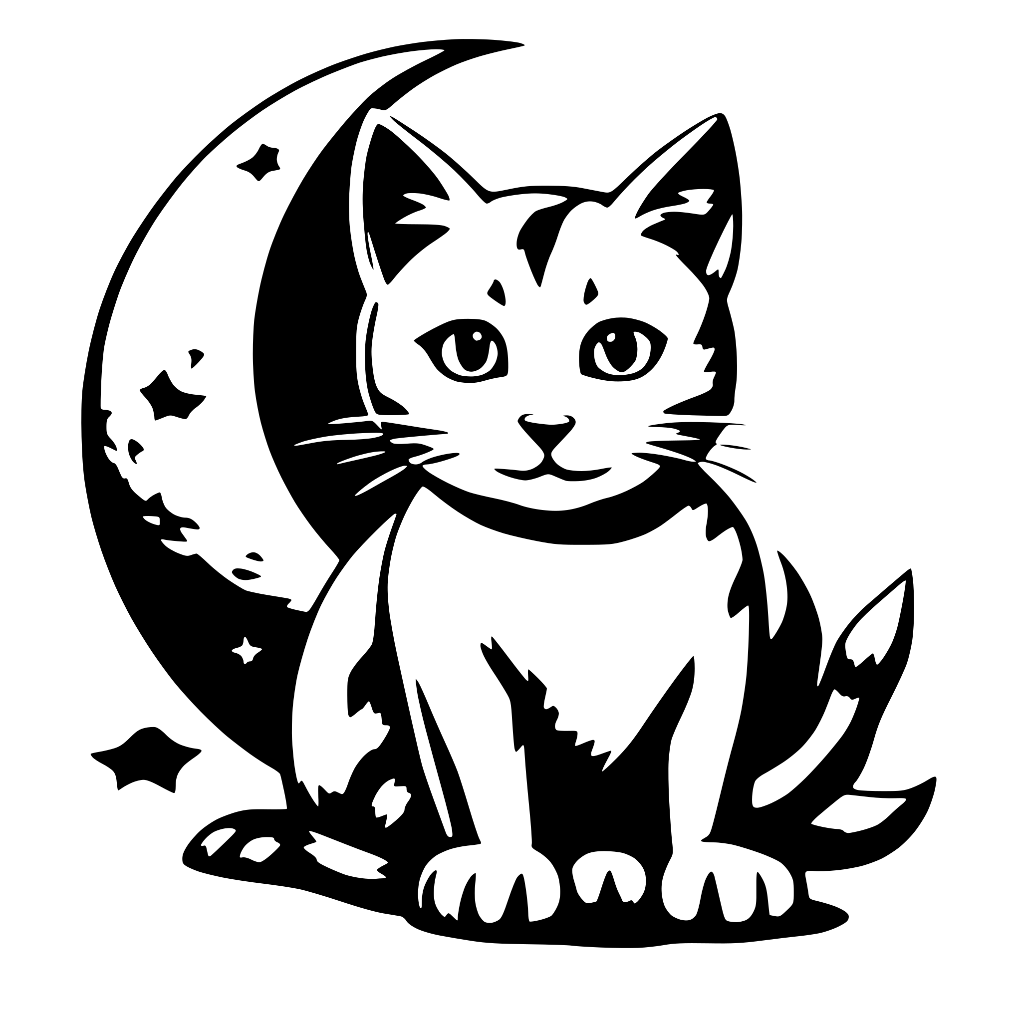 AI-generated SVG of 'cat in the moon'