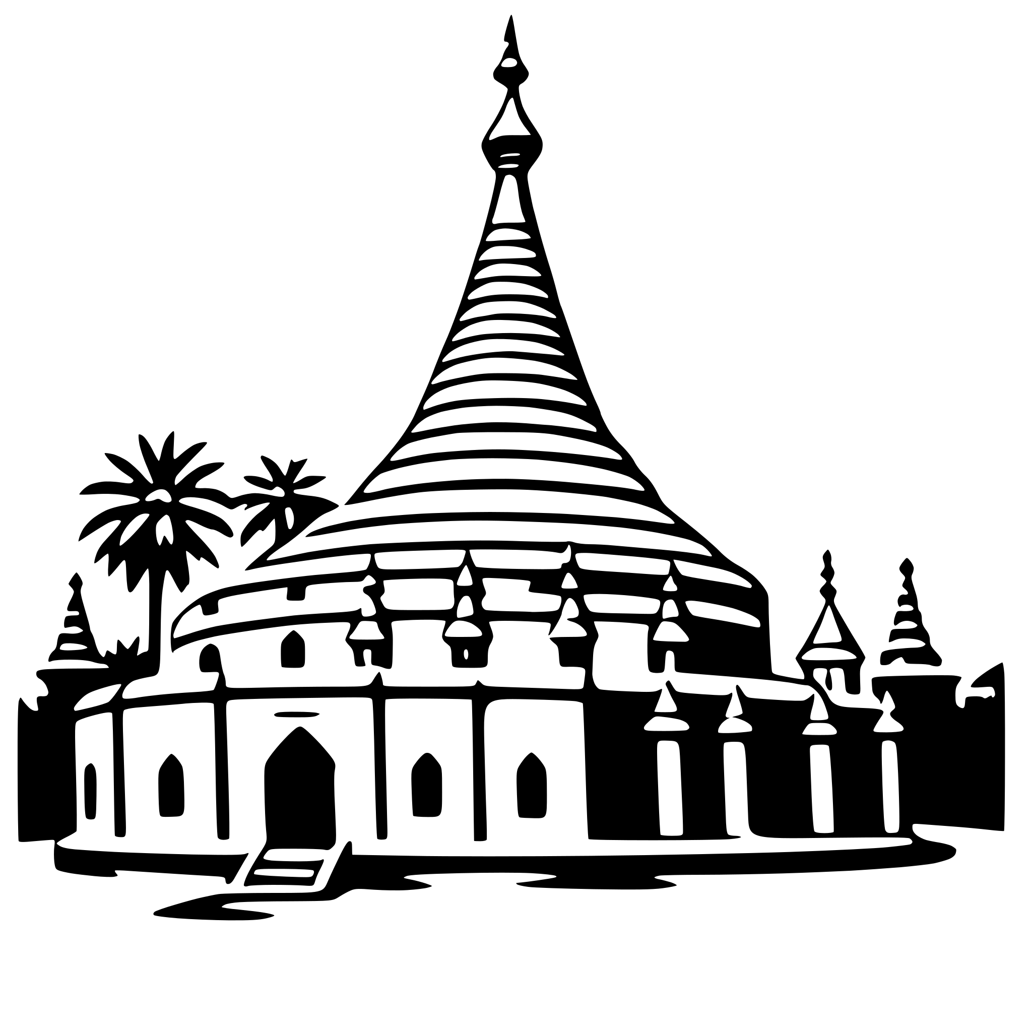 AI-generated SVG of a shwedagon pagoda