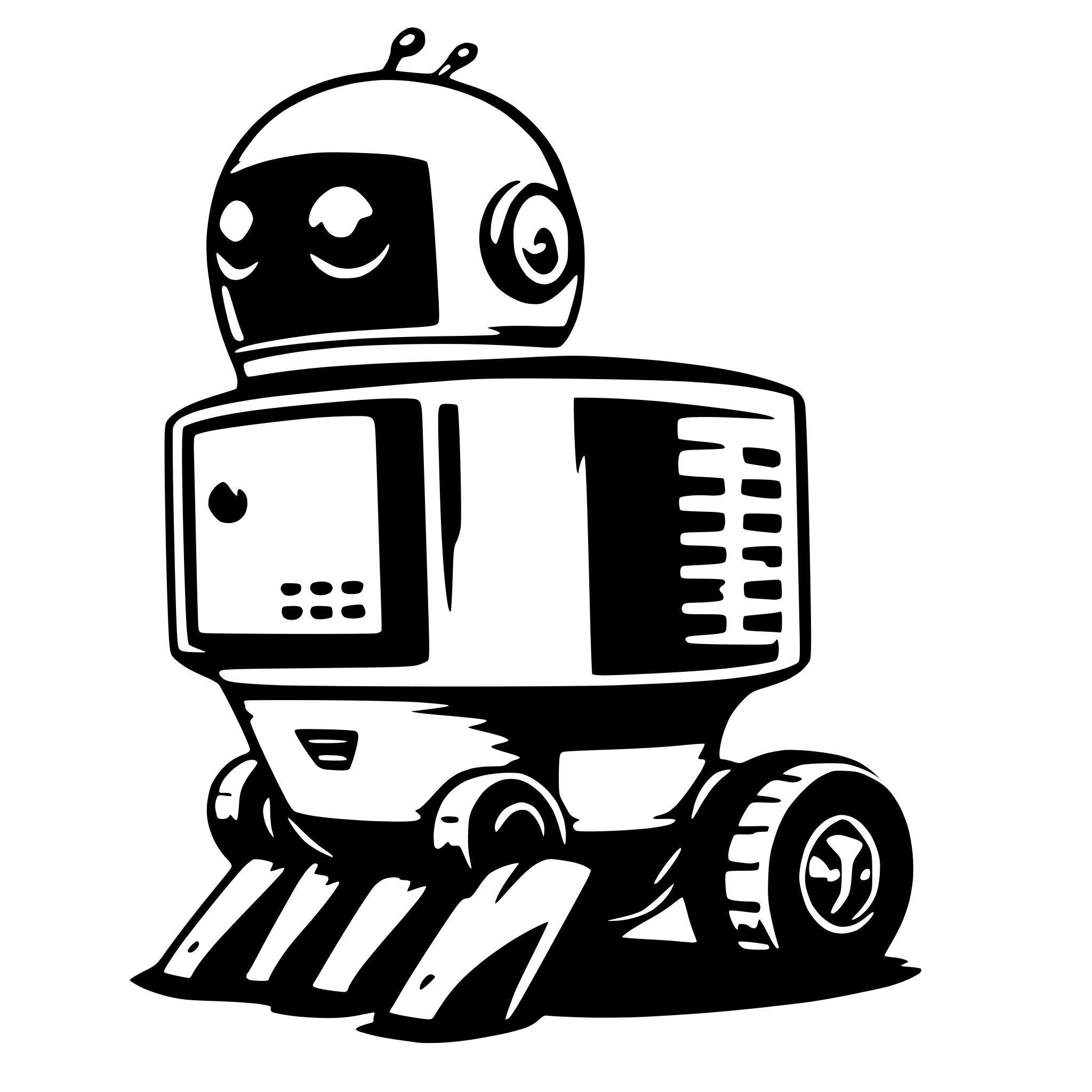 AI-generated SVG of a A pet robot, in the style of tamagochi