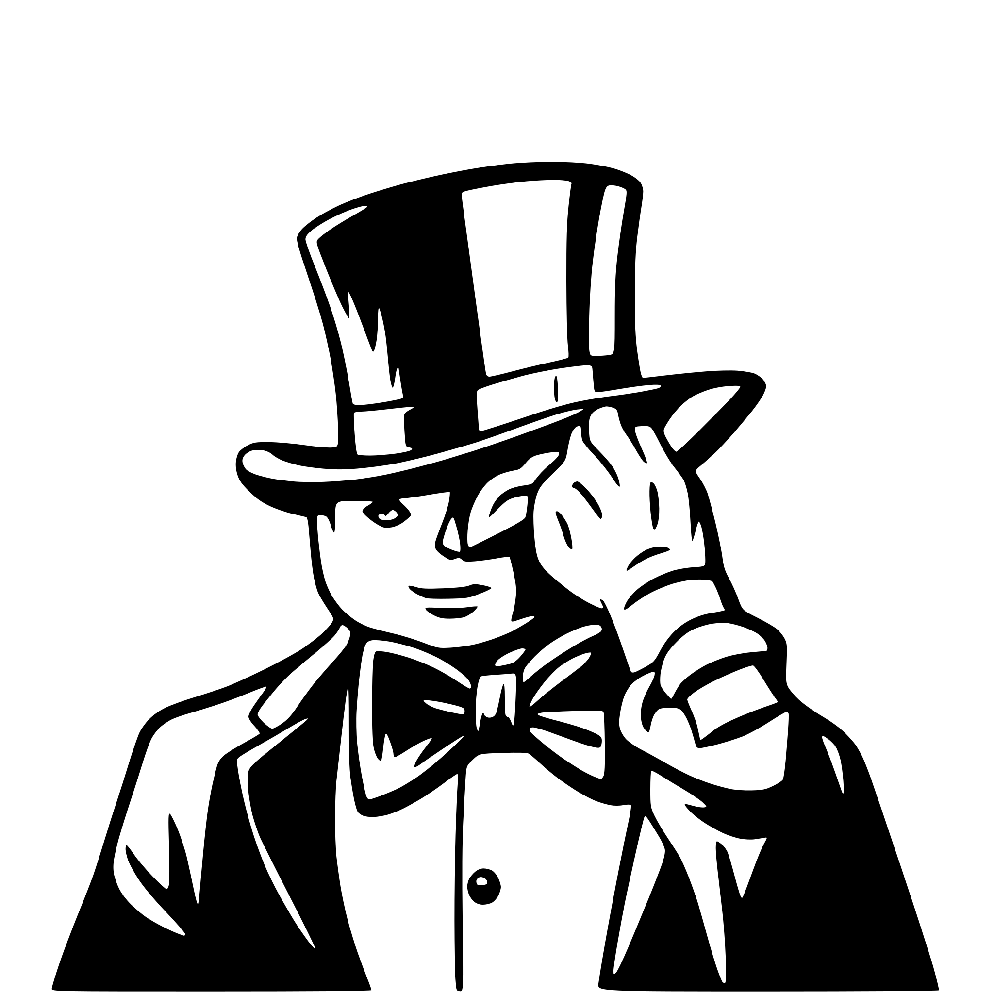 AI-generated SVG of a the hand that removes the hat and bow tie