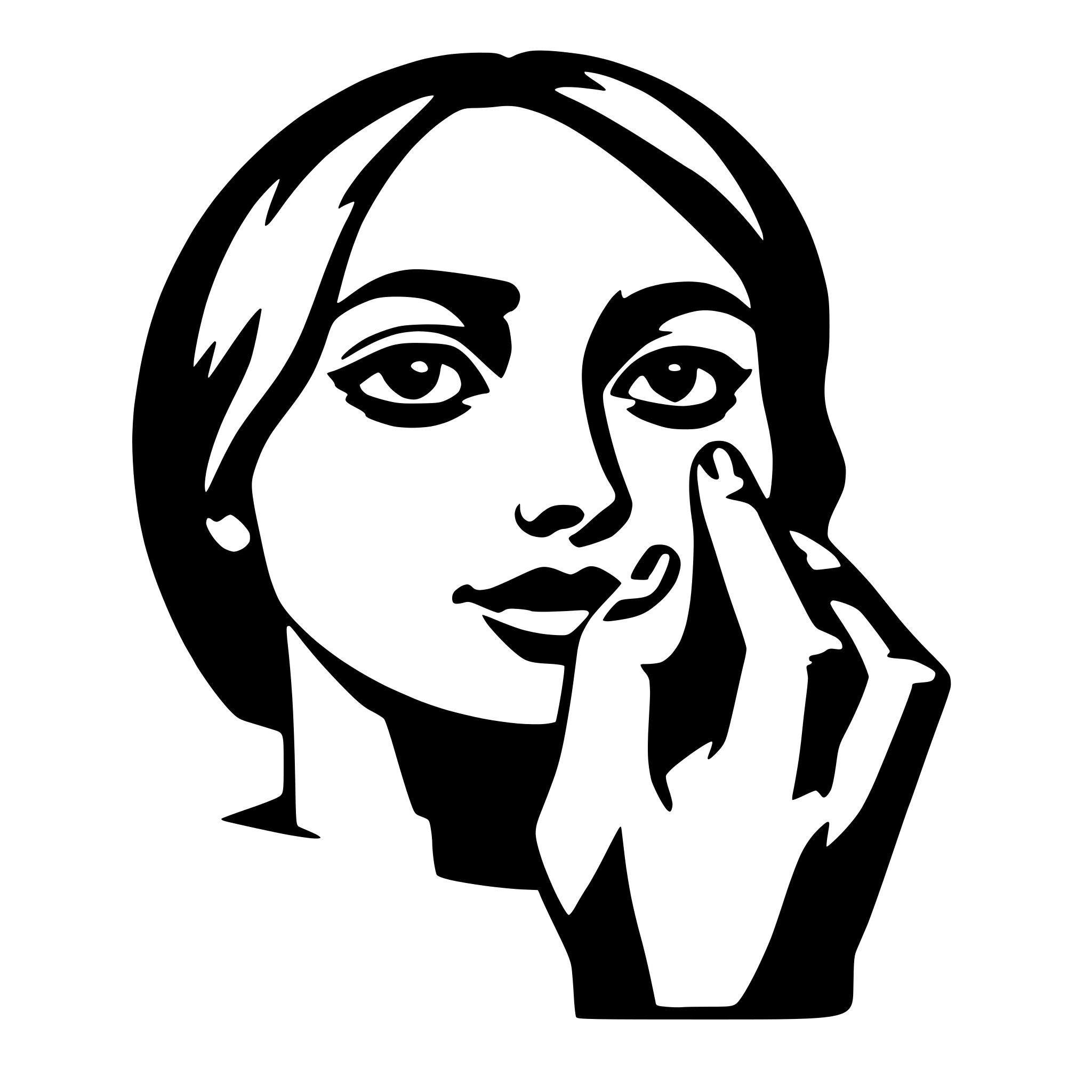 AI-generated SVG of 'finger touching face pictogram'