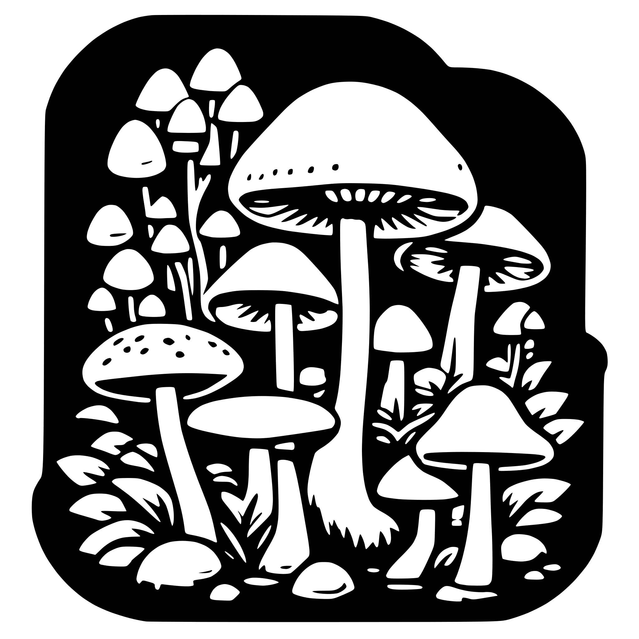 AI-generated SVG of 'shrooms colored'