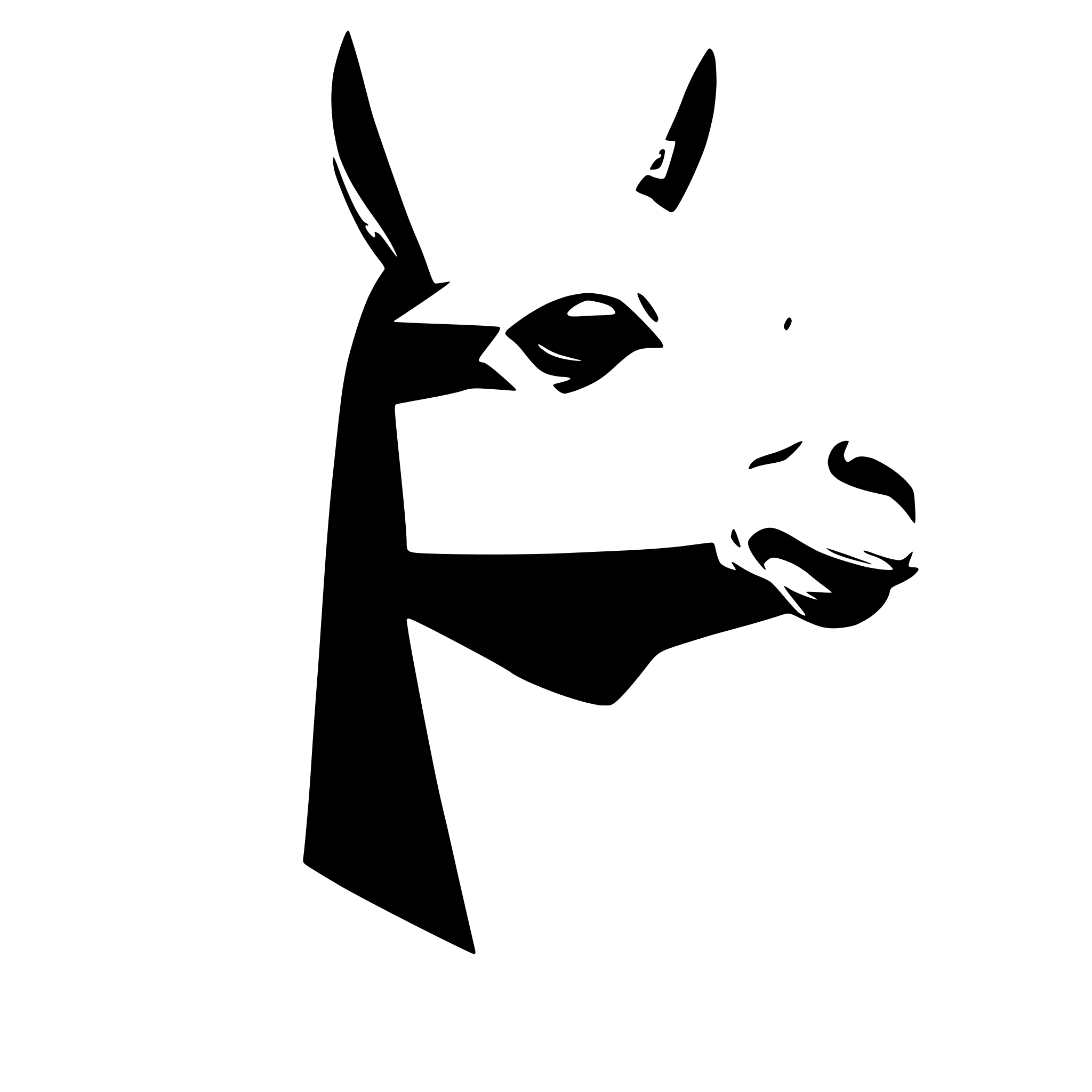 AI-generated SVG of 'low poly lama head'