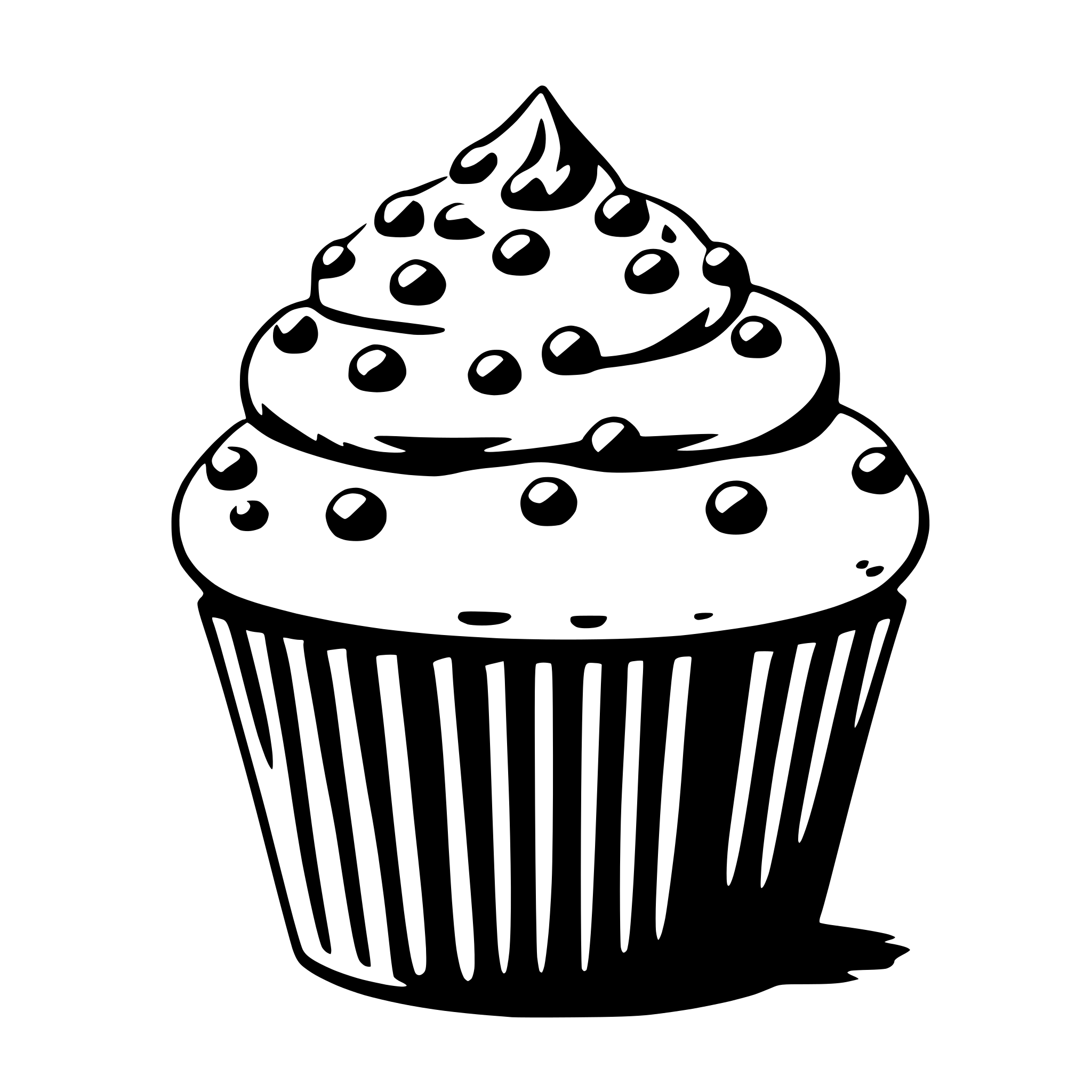 AI-generated SVG of 'cupcake with sprinkles'