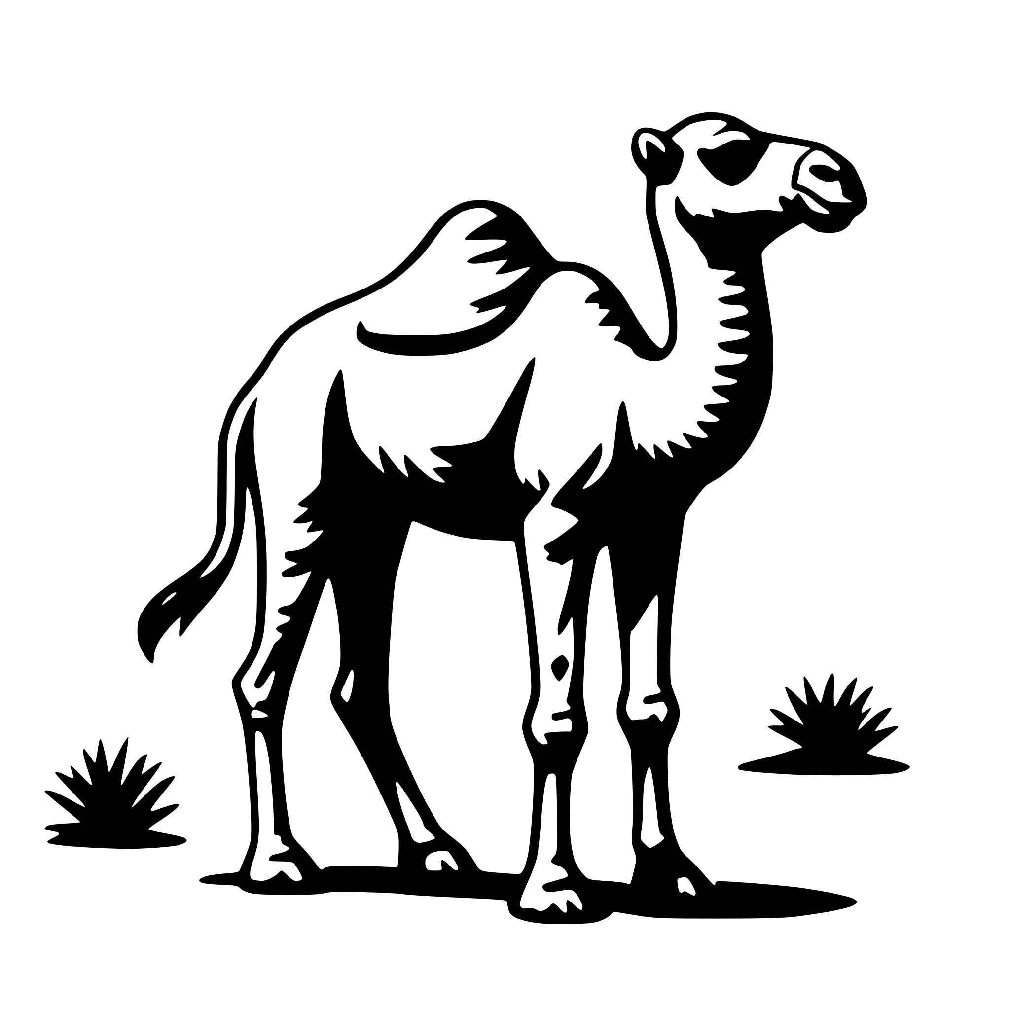 AI-generated SVG of 'camel in desert'