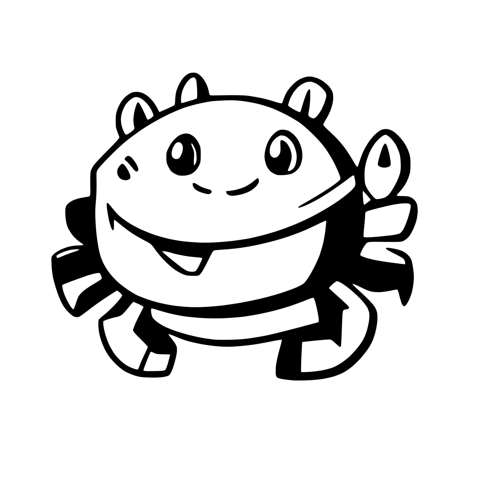 AI-generated SVG of a cute crab smiling
