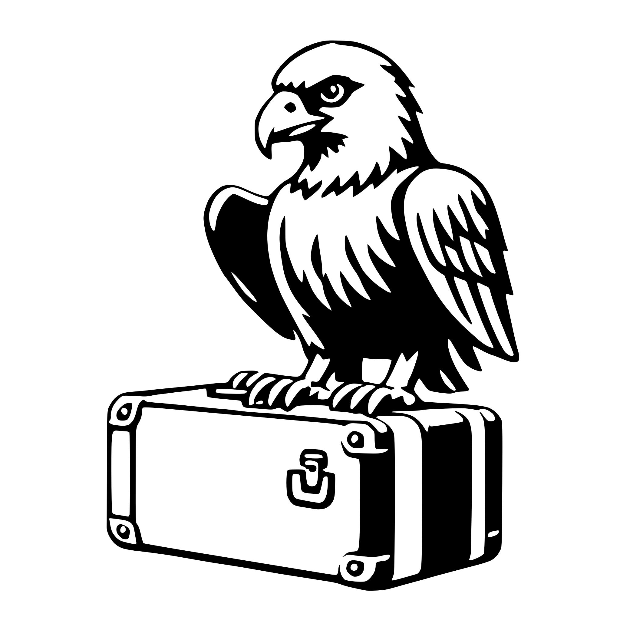 AI-generated SVG of a eagle with suitcase