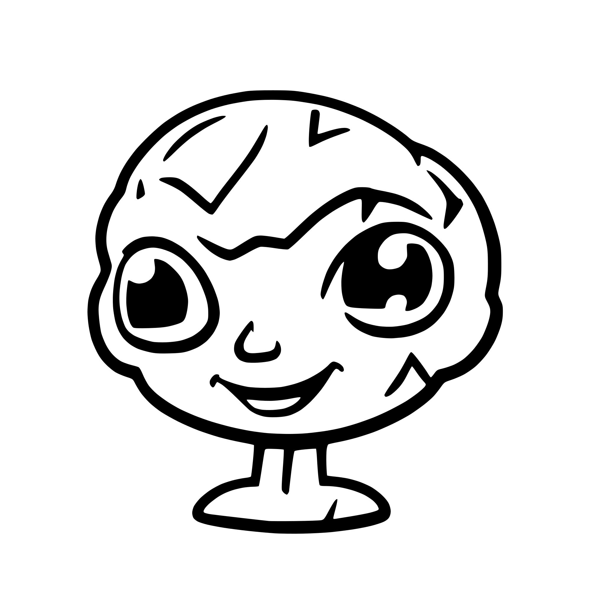 AI-generated SVG of a SVG vector illustration of a friendly cartoon brain character for e-learning. The brain should be [describe brain style - e.g., stylized, simplified, cute]. Give it [describe features - e.g., big, welcoming eyes, a gentle smile]. Keep the design simple and clean, suitable for SVG. Output as SVG.