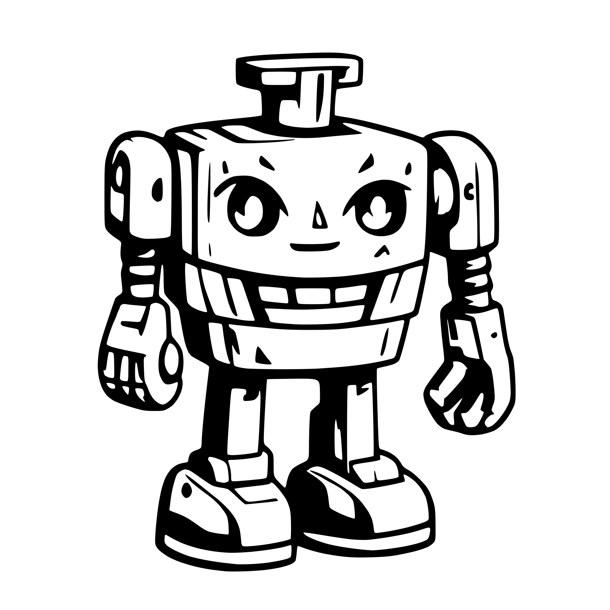 AI-generated SVG of a tough robot representing an llm