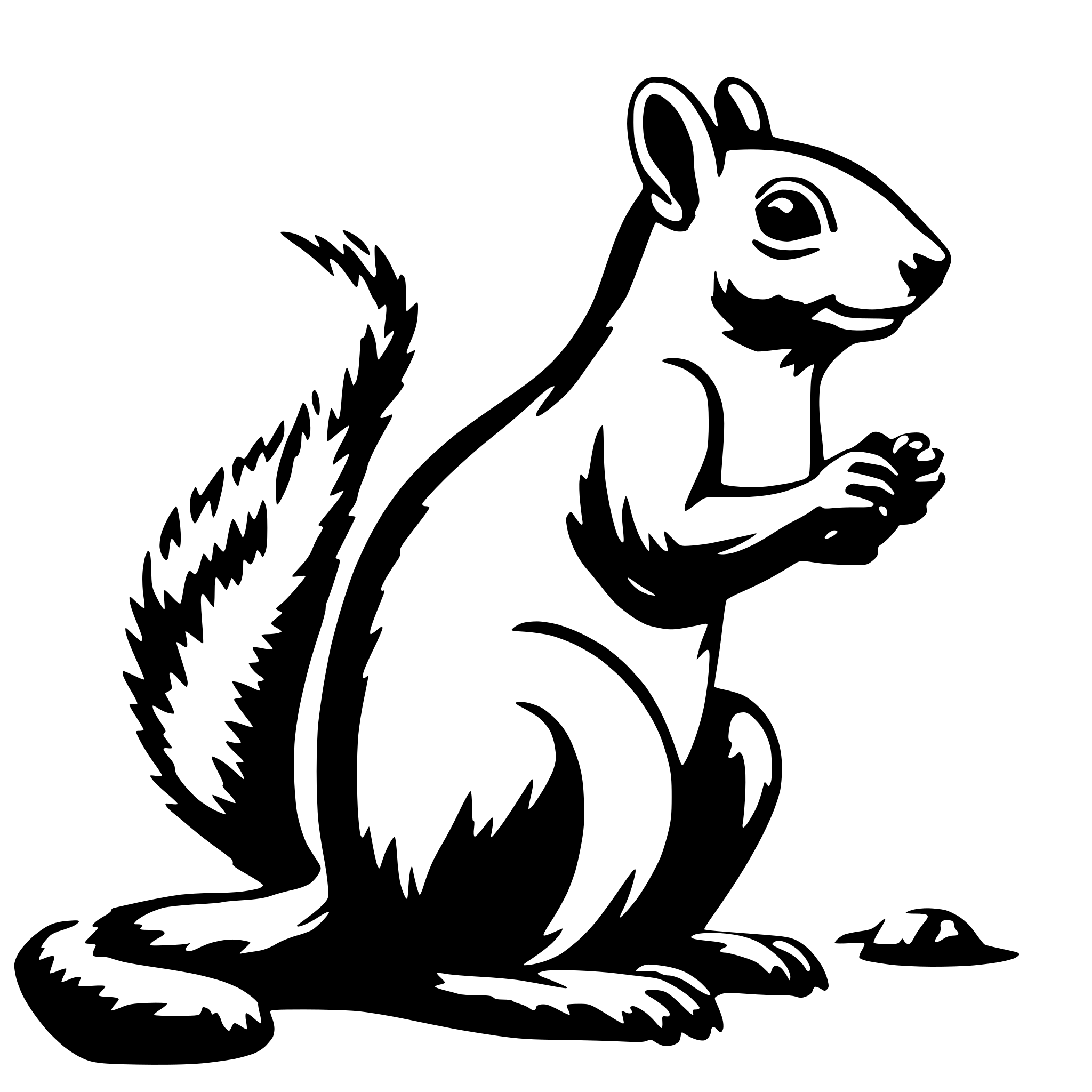 AI-generated SVG of 'squirrel with huge rack'