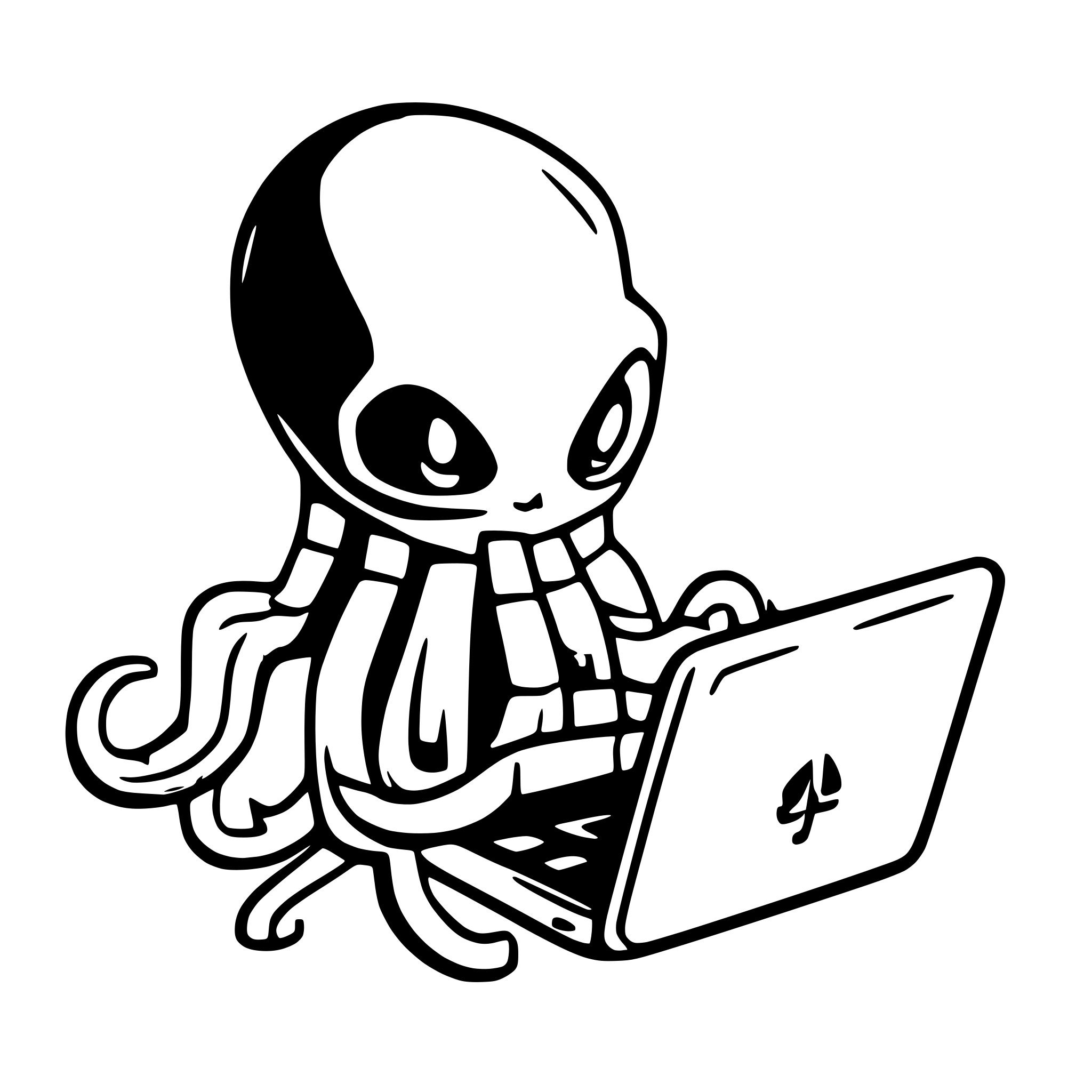 AI-generated SVG of 'hacker octopus'