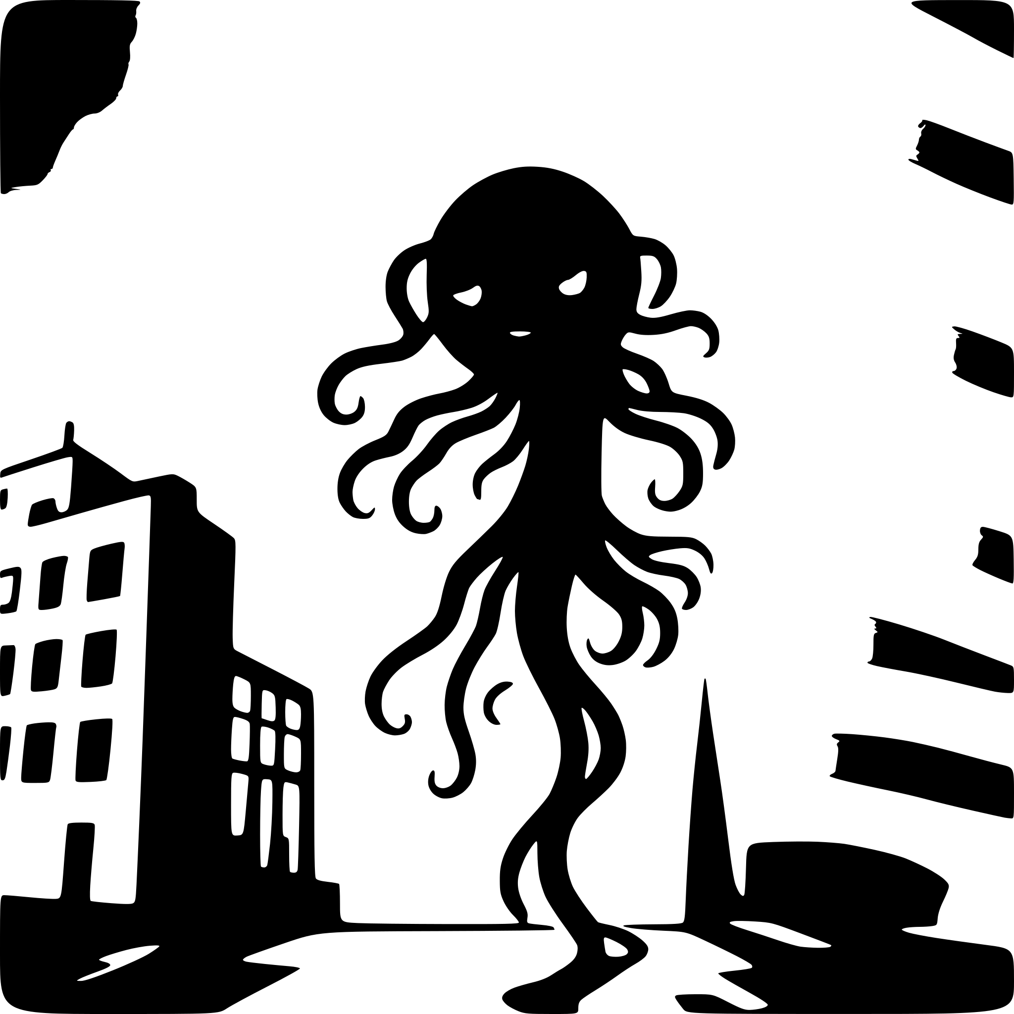 AI-generated SVG of a tentacles coming from a city street urban chaos