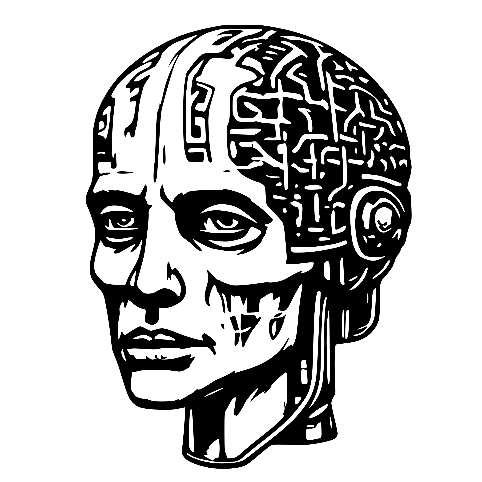 AI-generated SVG of 'cyborg brain'