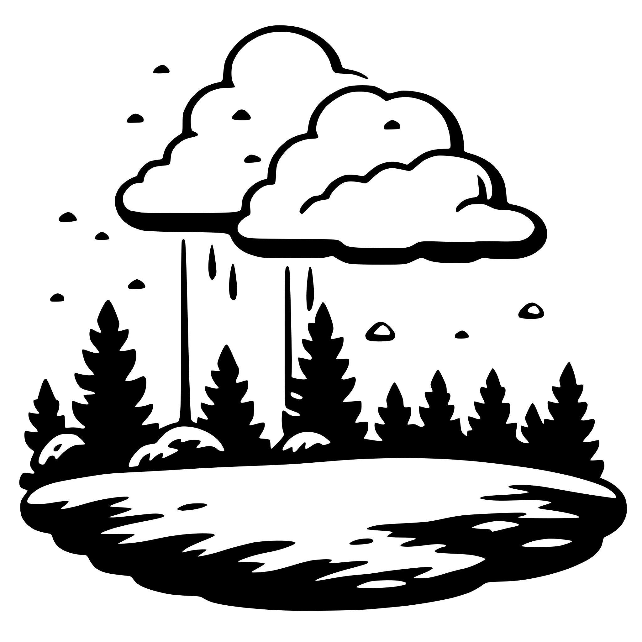 AI-generated SVG of 'rainbow and clouds'