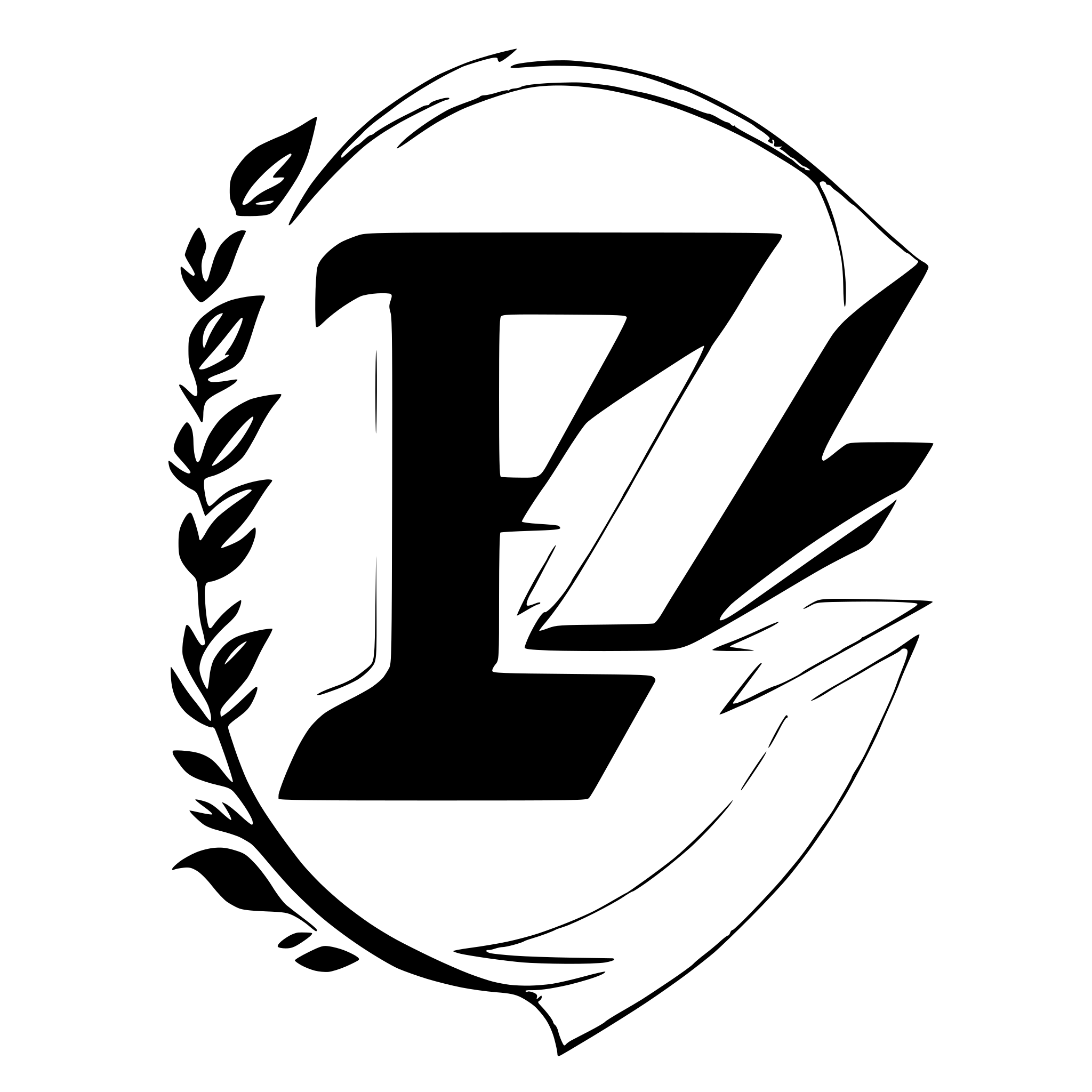 AI-generated SVG of a logo with the letters z and V in orange and blue