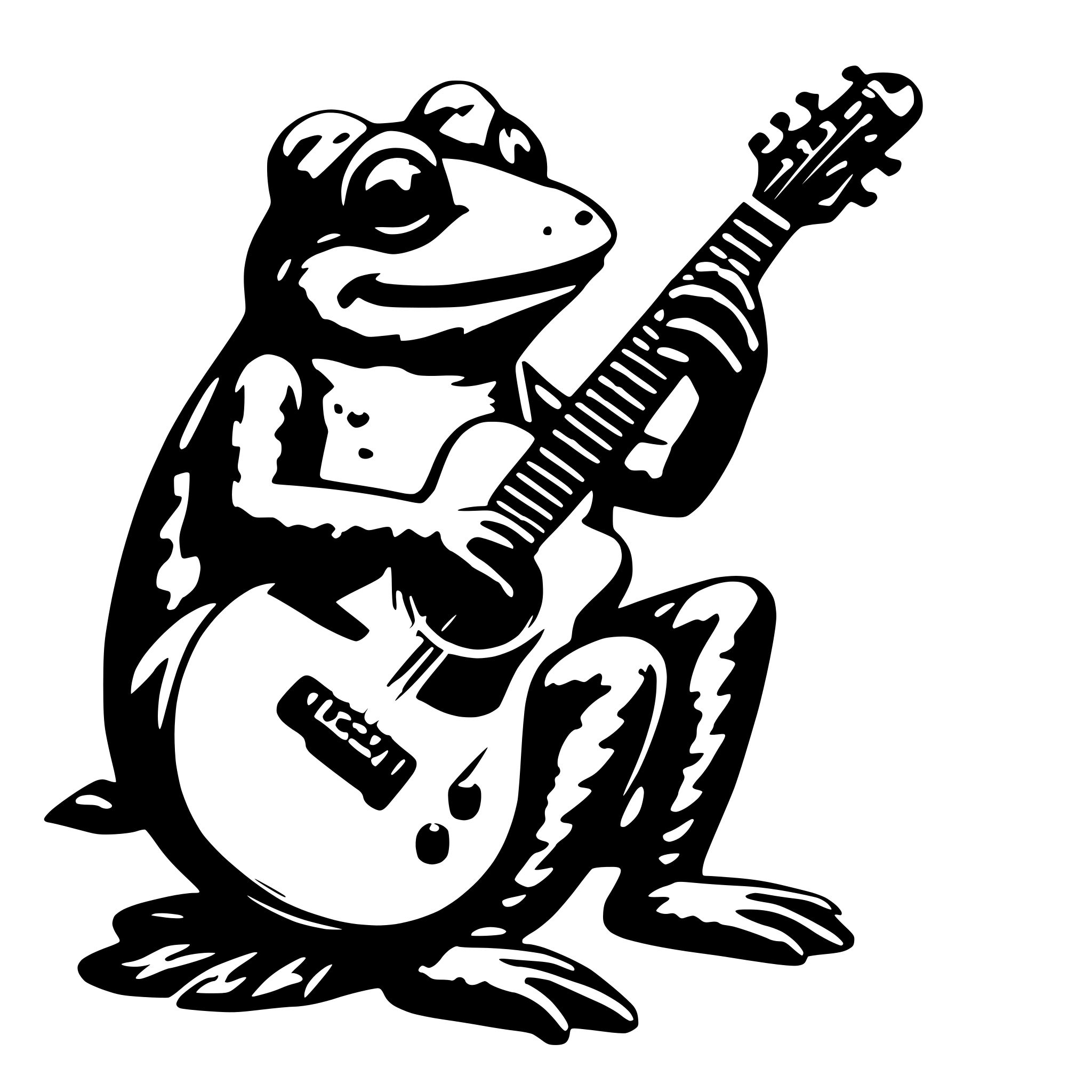 AI-generated SVG of 'frog playing guitar'