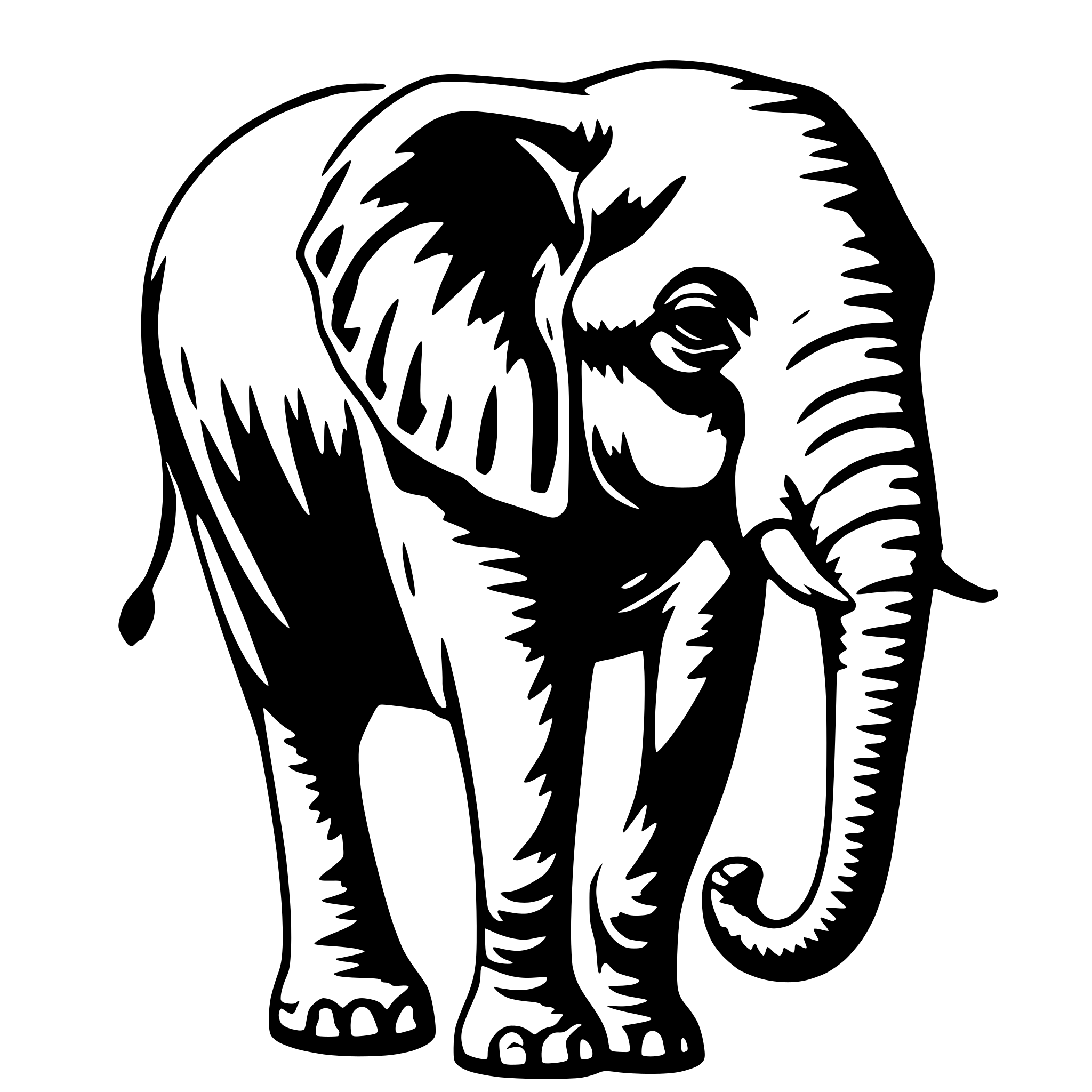 AI-generated SVG of 'elephant picasso'