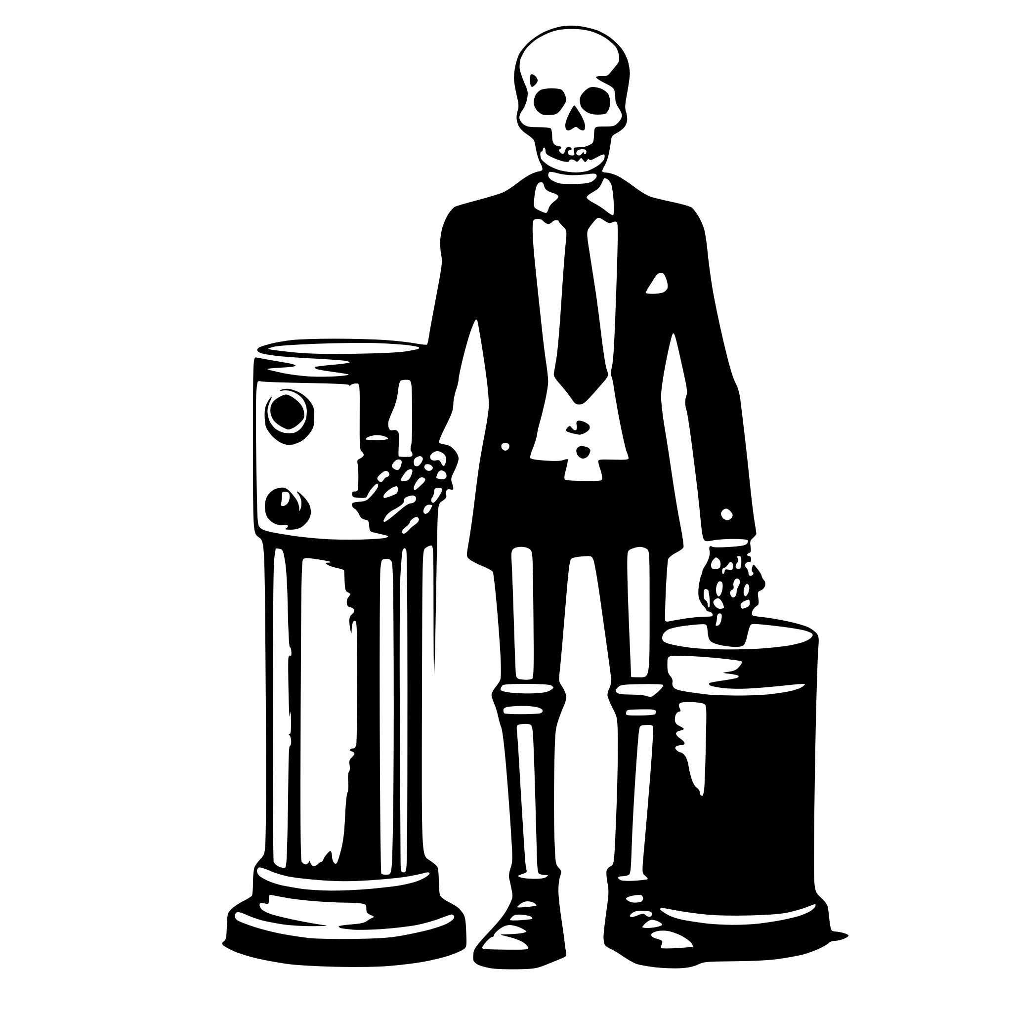 AI-generated SVG of a a skeleton with a cylinder and a mens suit AI-generated SVG of a a skeleton with a cylinder and a mens suit