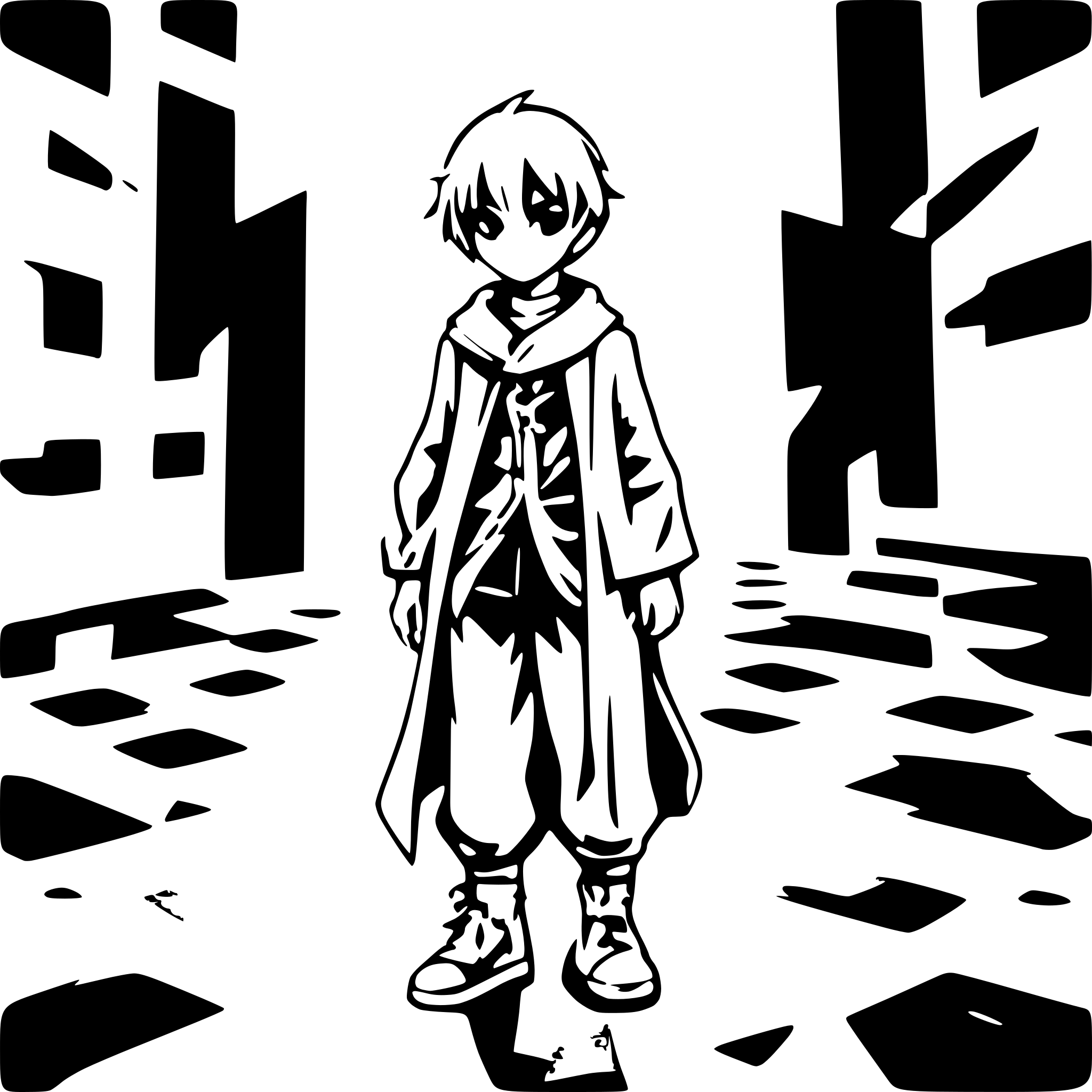 AI-generated SVG of a Young archmage boy who walk straight, full body