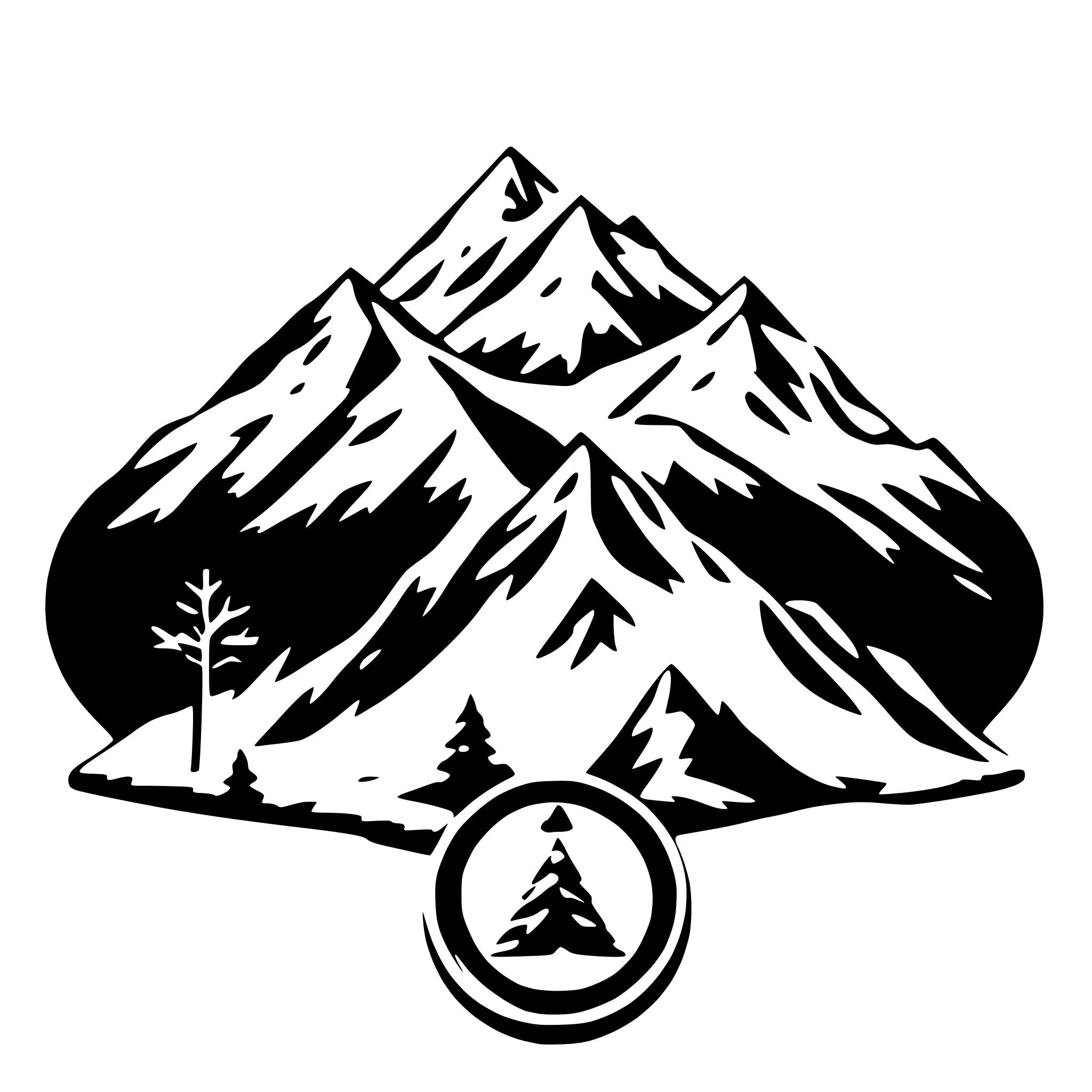 AI-generated SVG of a a medal holder with a snow mountain