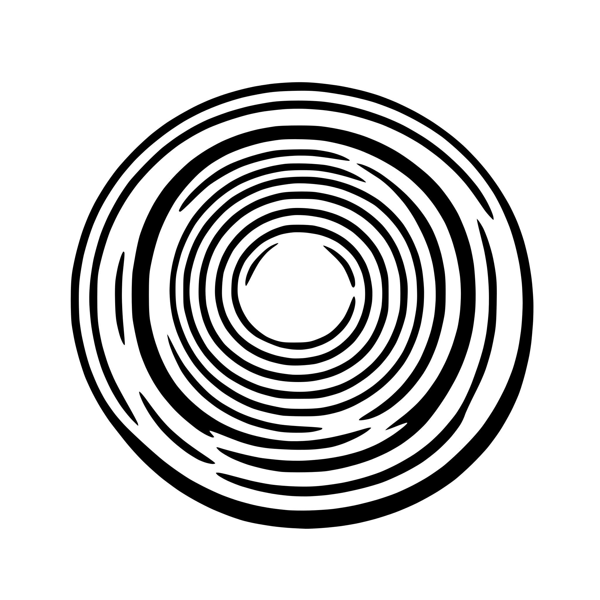 AI-generated SVG of a small 8 circles sround a big circle gobo