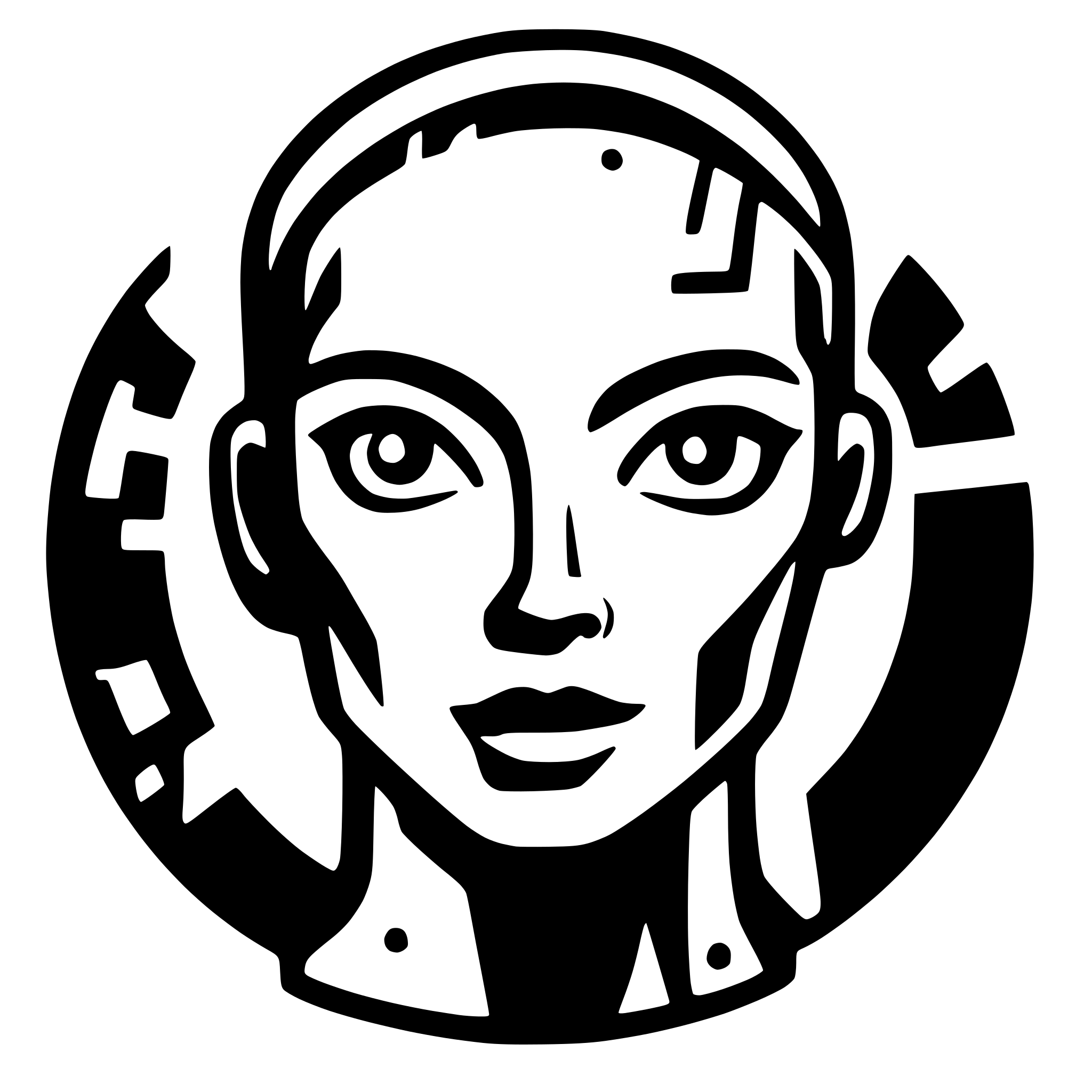 AI-generated SVG of a give me an brand icon of half a human face with half a robotic face, for a brand that specializes in human-like artificial intelligence. the halves should be divided down the center, with the right half being a human mask and the left side being robotic