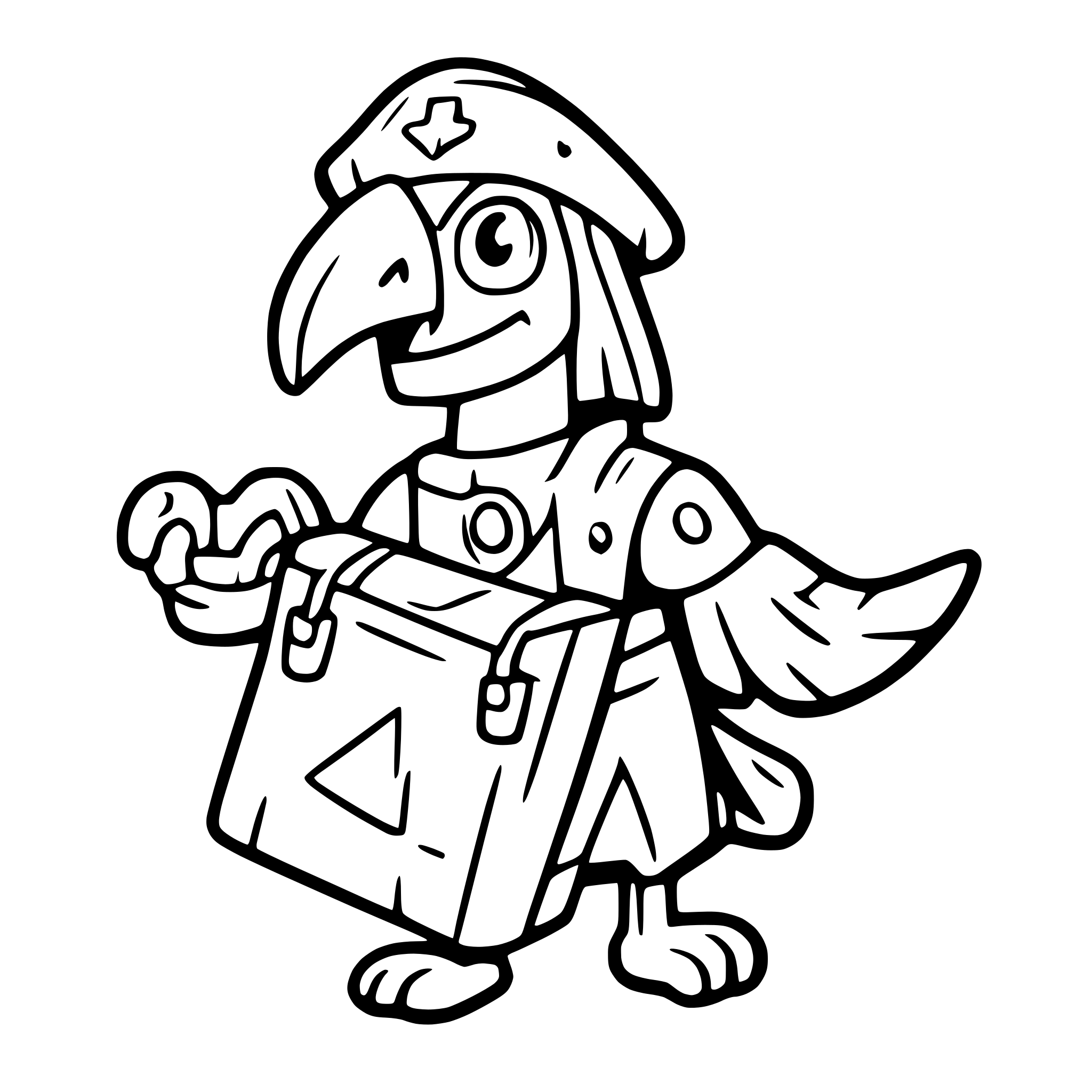AI-generated SVG of a a pirate parrot with a treasure map