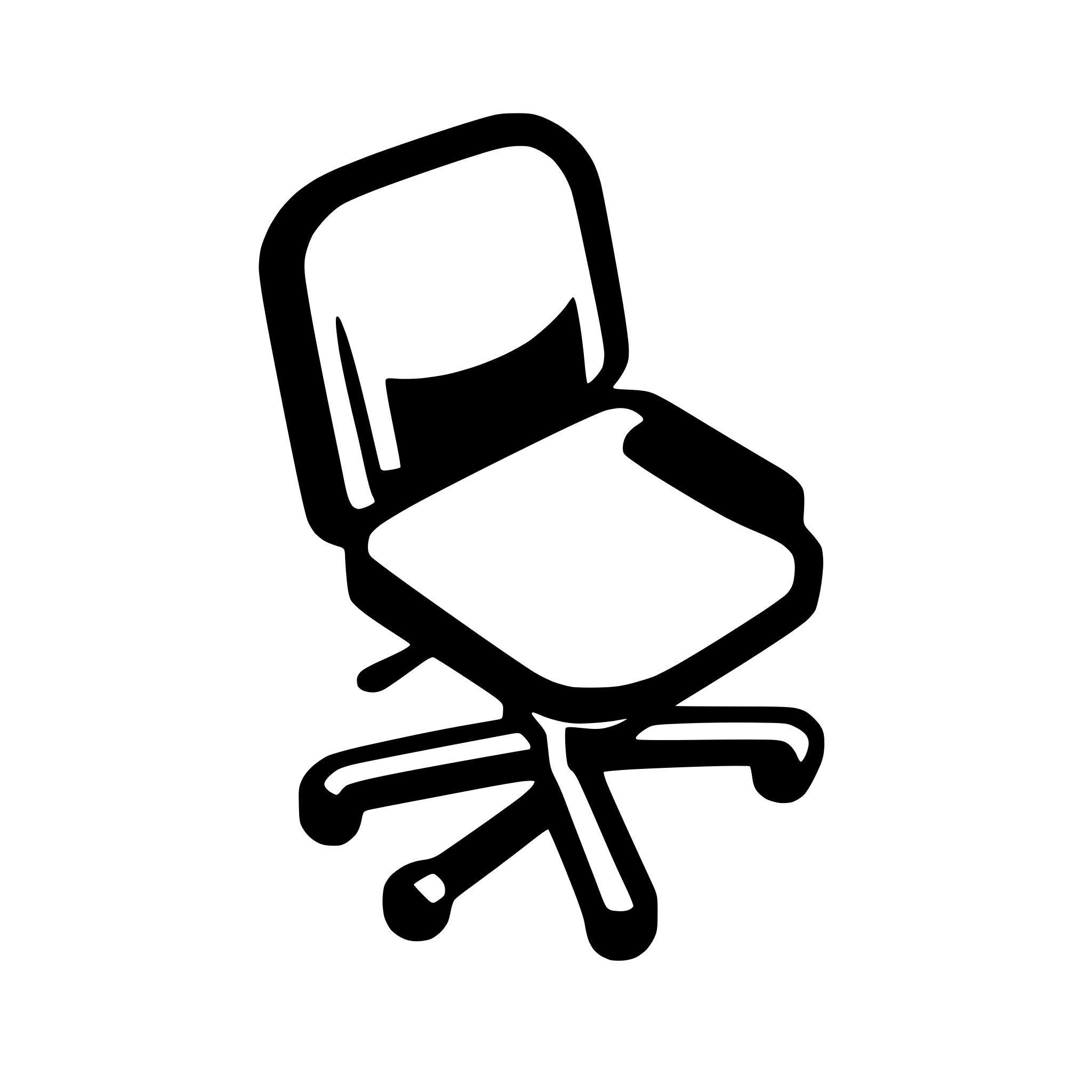 AI-generated SVG of a a computer chair icon. View from the top. Minimum lines, schematic