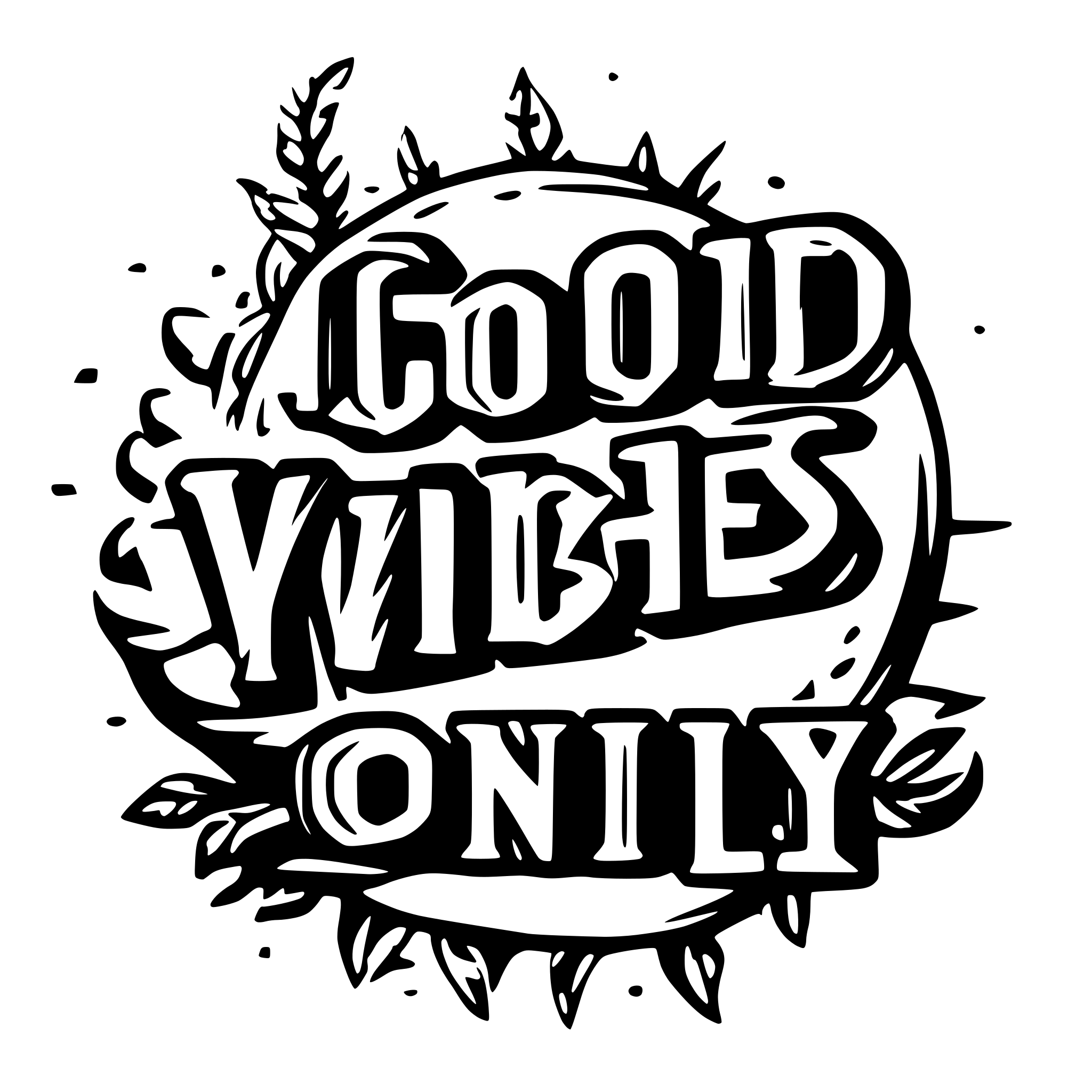 AI-generated SVG of 'Good Vibes only'