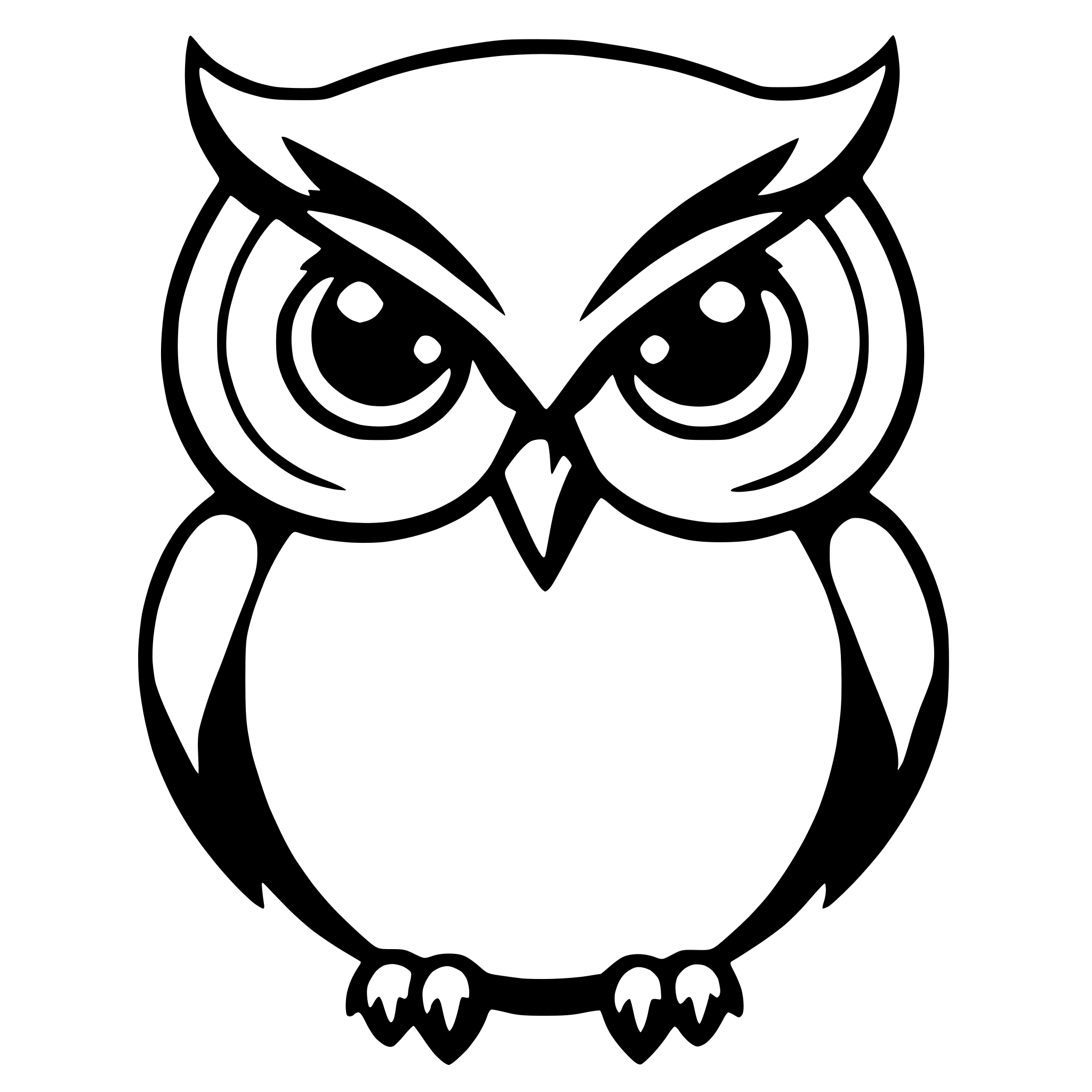 AI-generated SVG of a simple owl outline