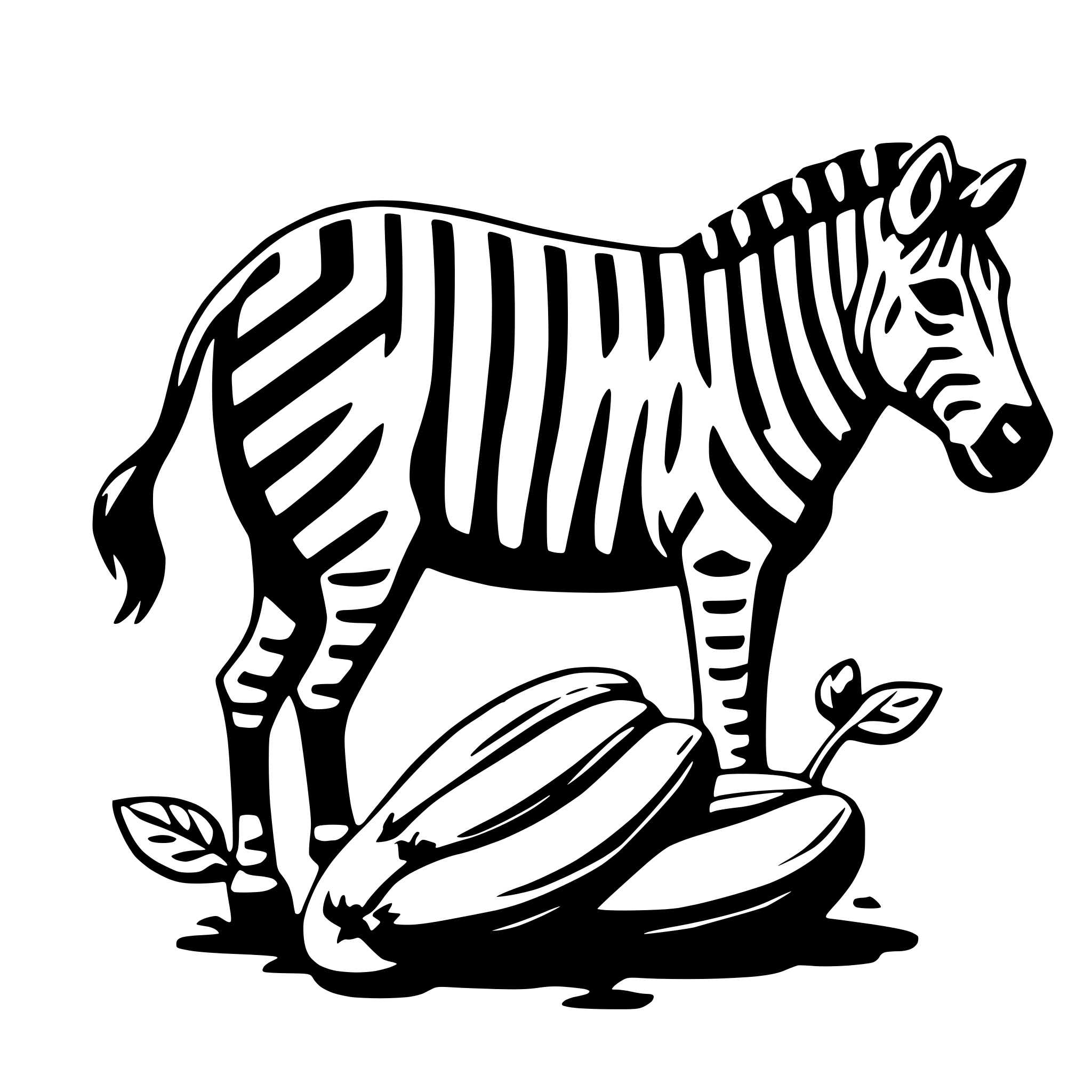 AI-generated SVG of a zebra with zucchini