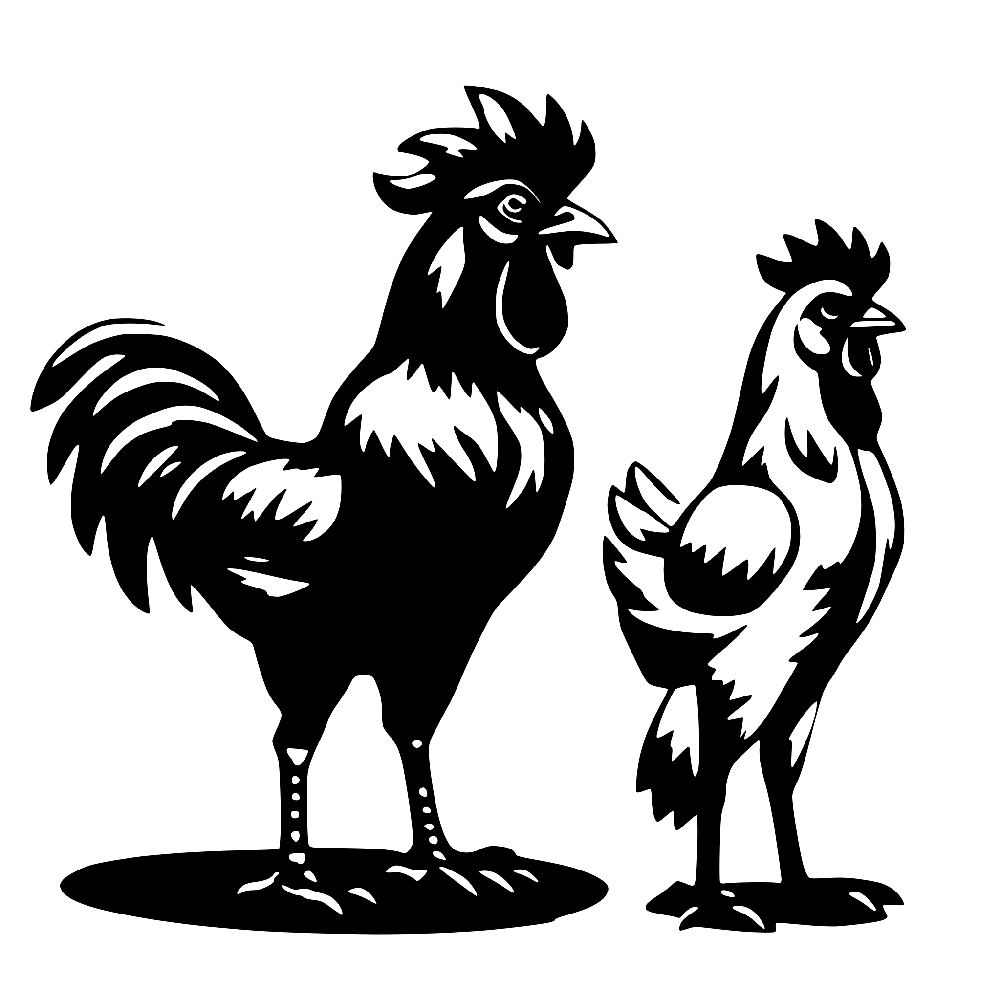 AI-generated SVG of 'rooster and her arguing'