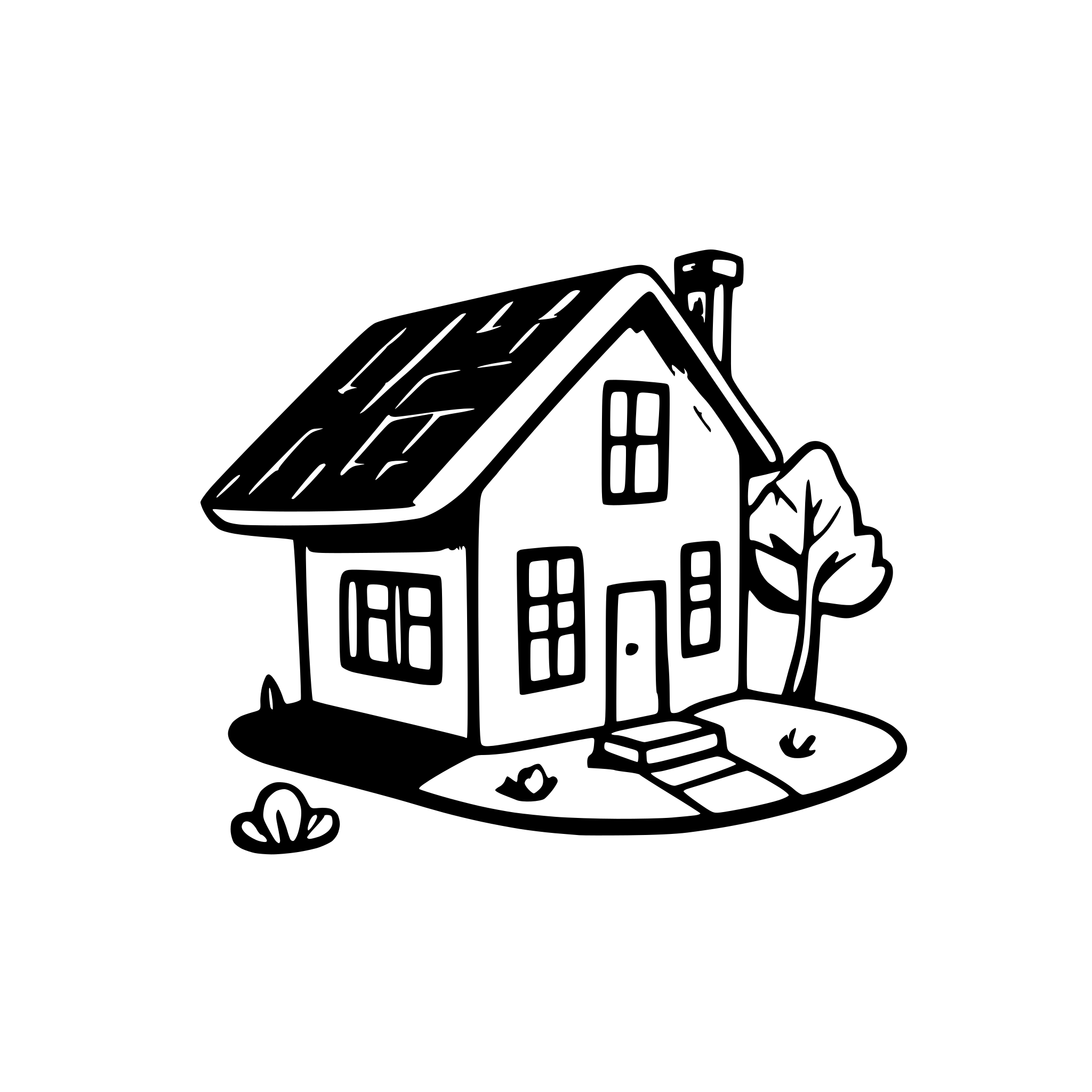 AI-generated SVG of 'house with solar panels'