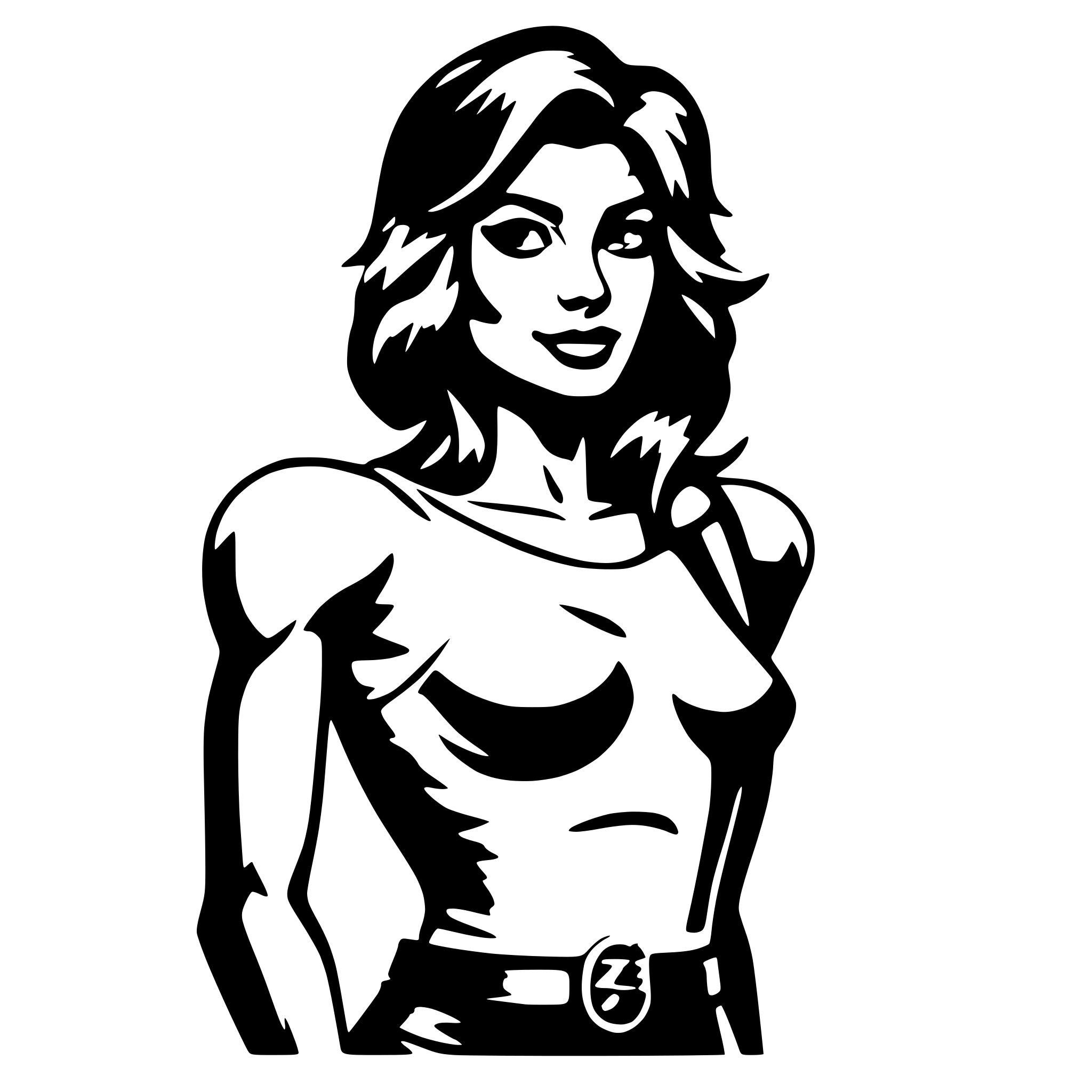 AI-generated SVG of a muscle woman
